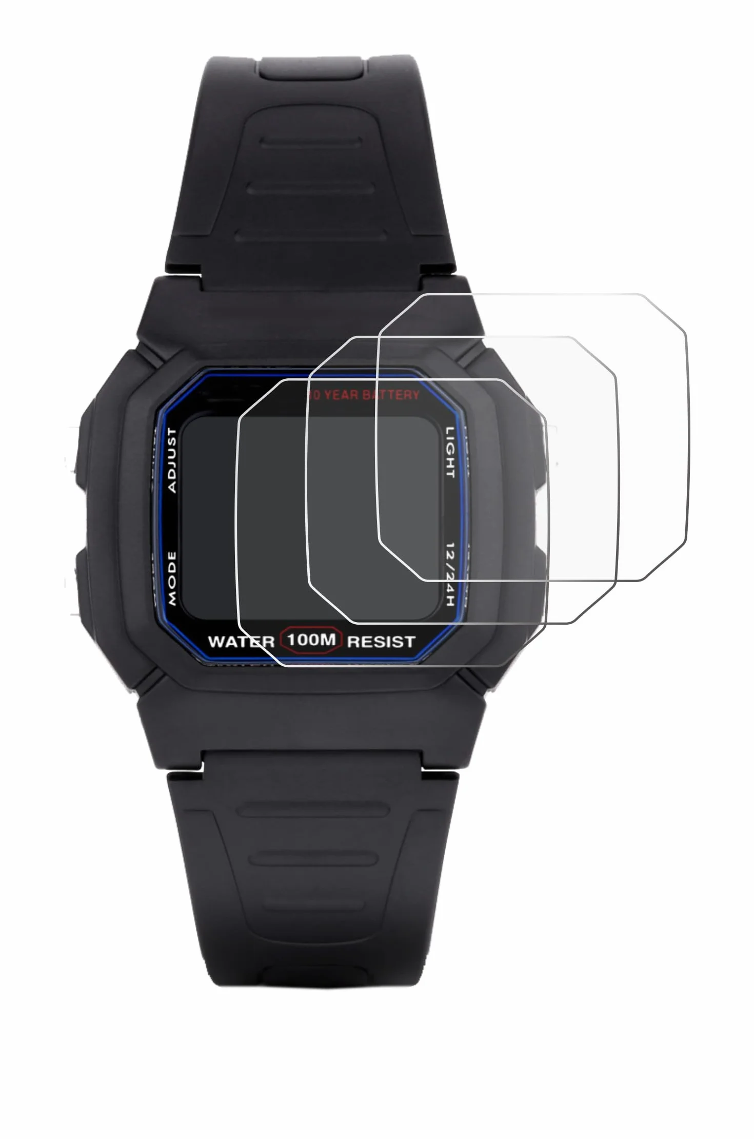 Savvies Protector Pantalla Casio W-800H-1AVES 6 Unidades Película Ultra Transparente