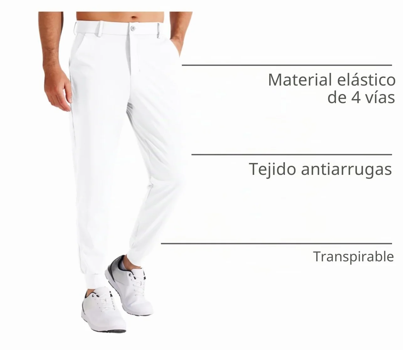 Libin Pantalón de Golf Hombre Jogging Elásticos 4 Direcciones Deportivos con Bolsillo