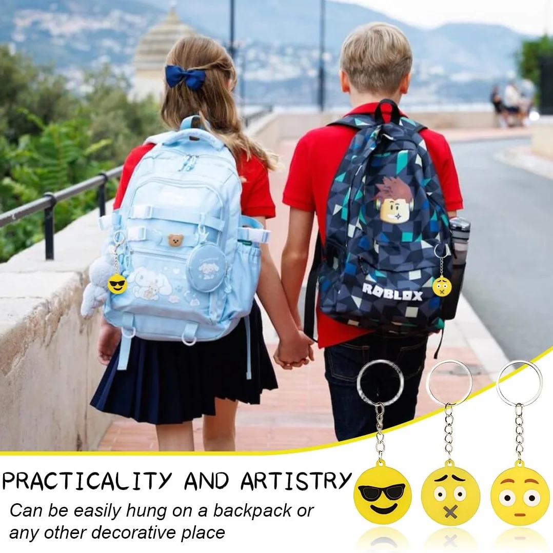 Llavero Emoji 17 Piezas Colgante Patrón Emoticon Decoración Fiesta Cumpleaños Niños