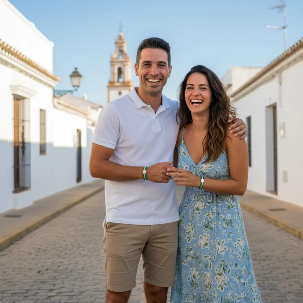 BDM Pulsera y Llavero Bandera Andalucía, Cinta Elástica Andaluza