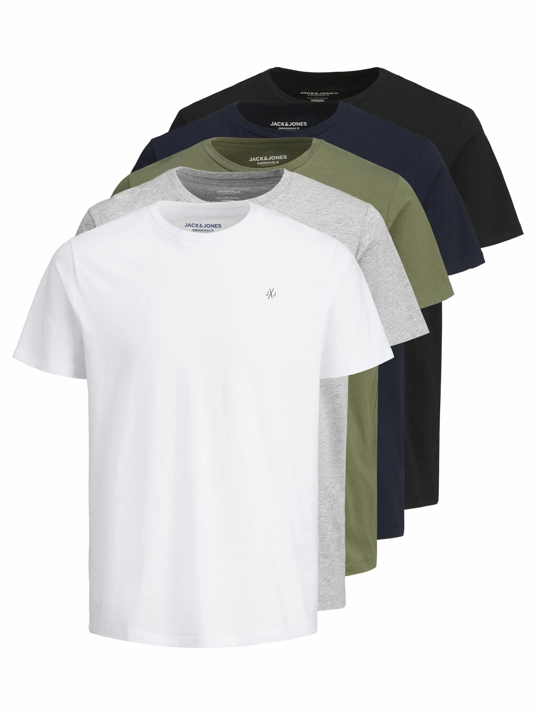 JACK & JONES T-Shirt 5-Pack Logo O-Neck