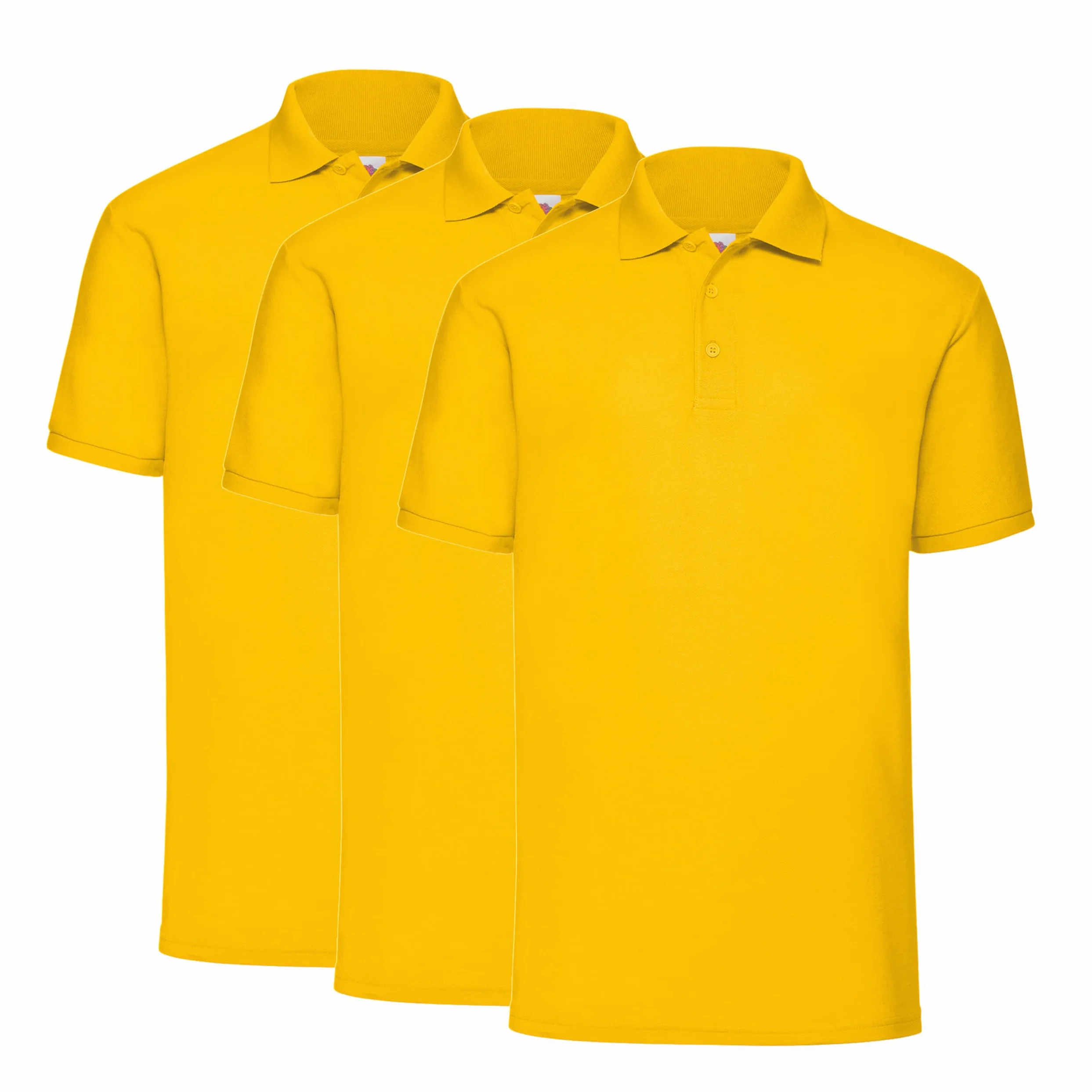 Fruit of the Loom 3 Pack 65/35 Polo | Polo de fácil cuidado hecho de poliéster y algodón reciclado + bolsa de tela MyShirt gratis