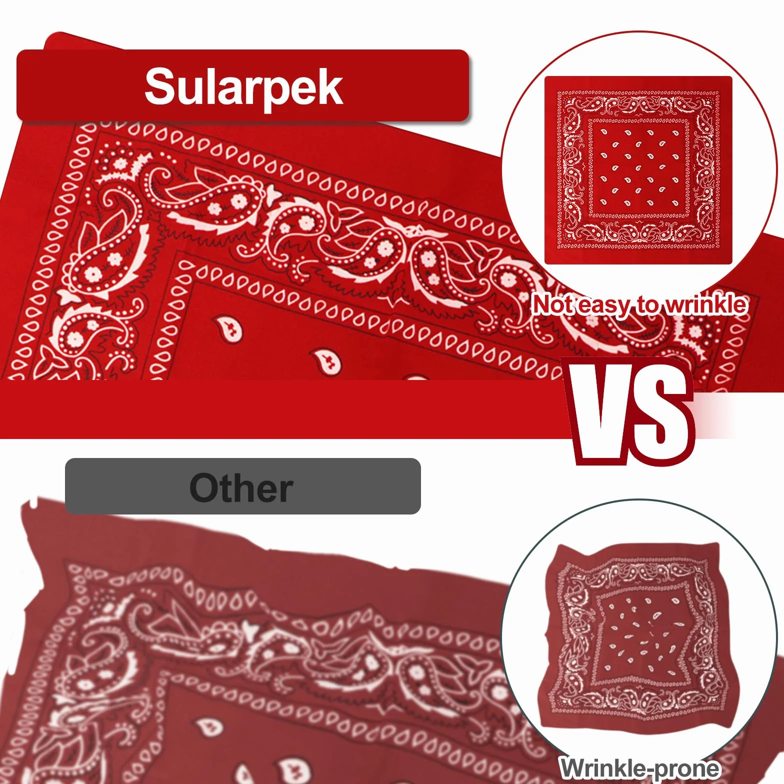 Sularpek Bandana Paisley Hombre Mujer Pañuelo Grande Multifunción Bufanda Moteros