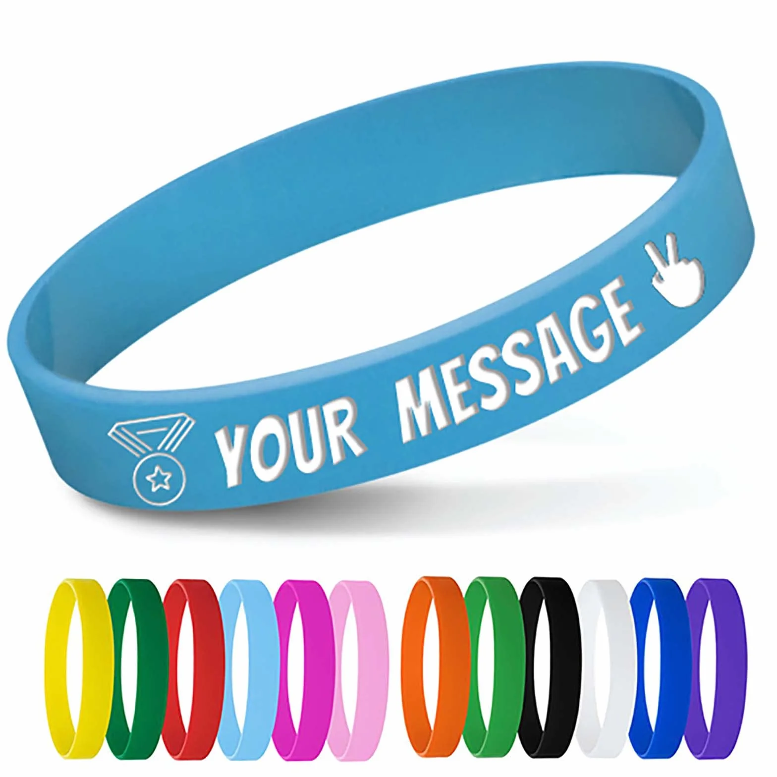 Pulseras de goma personalizables para eventos, motivación, recaudación de fondos, identificación niños