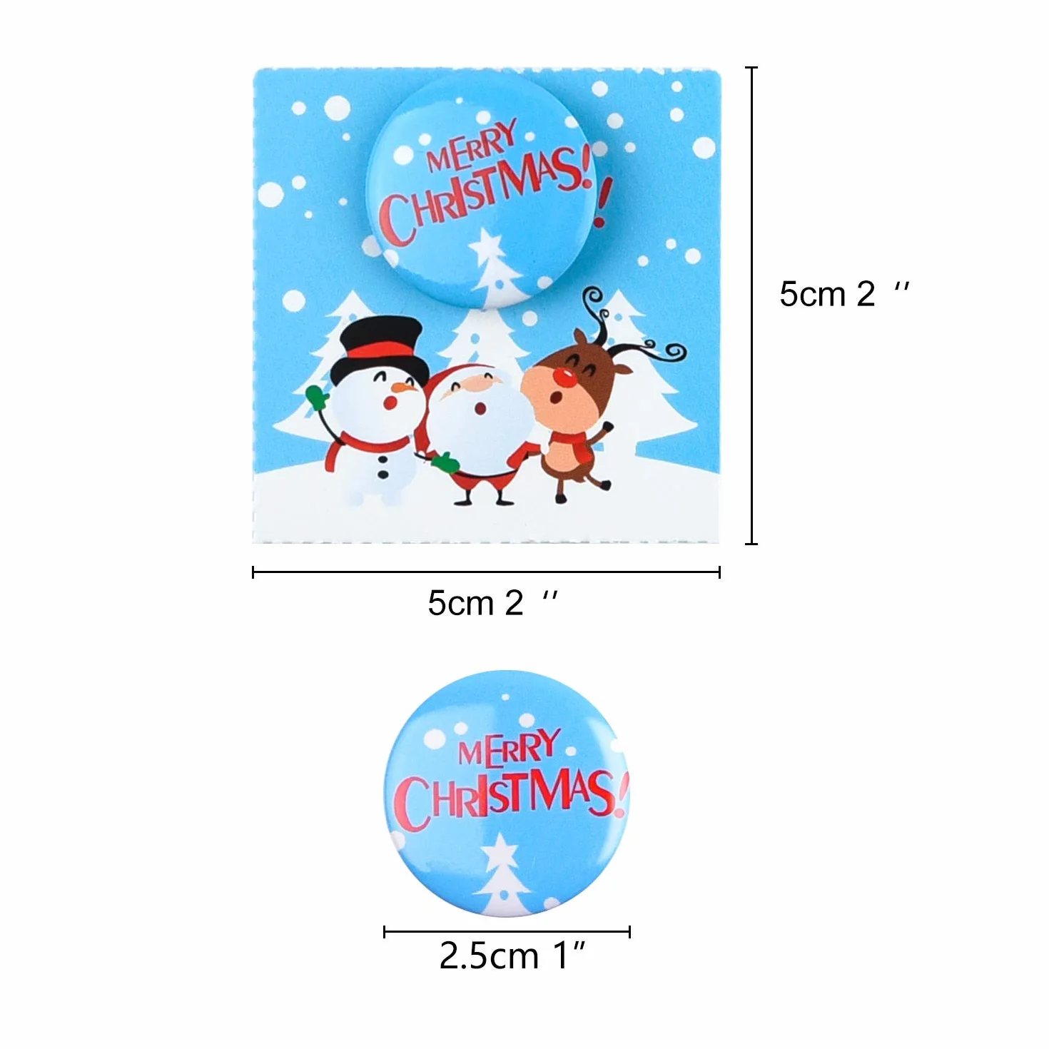FEPITO 36 Pcs Botones de Feliz Navidad Botones Mini Pinback con Tarjetas de Navidad para Niños Suministros Fiesta de Navidad