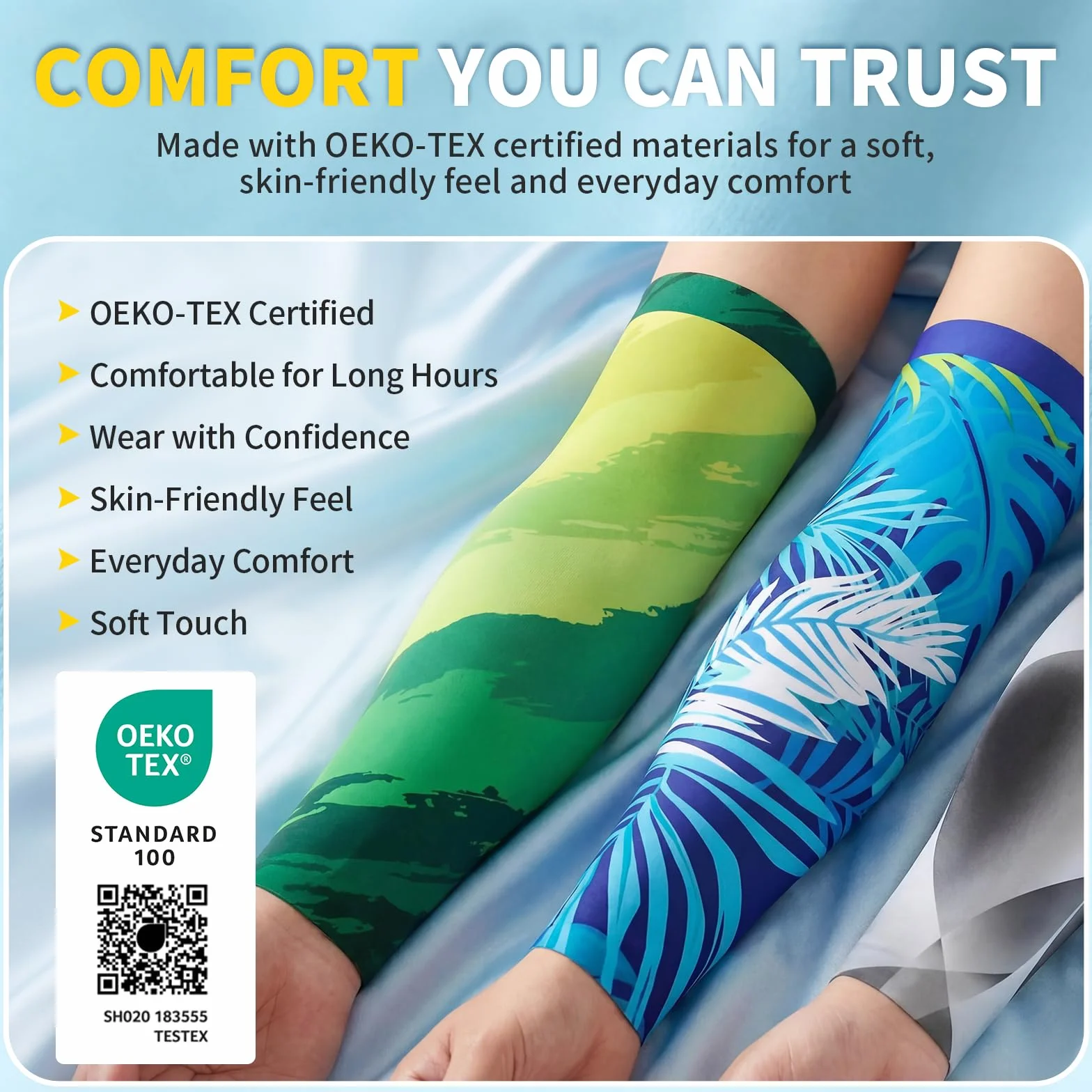 CAMBIVO Mangas para Brazos Protección UV UPF50+, Manguitos sin Costuras Elásticos para Running Ciclismo Padel