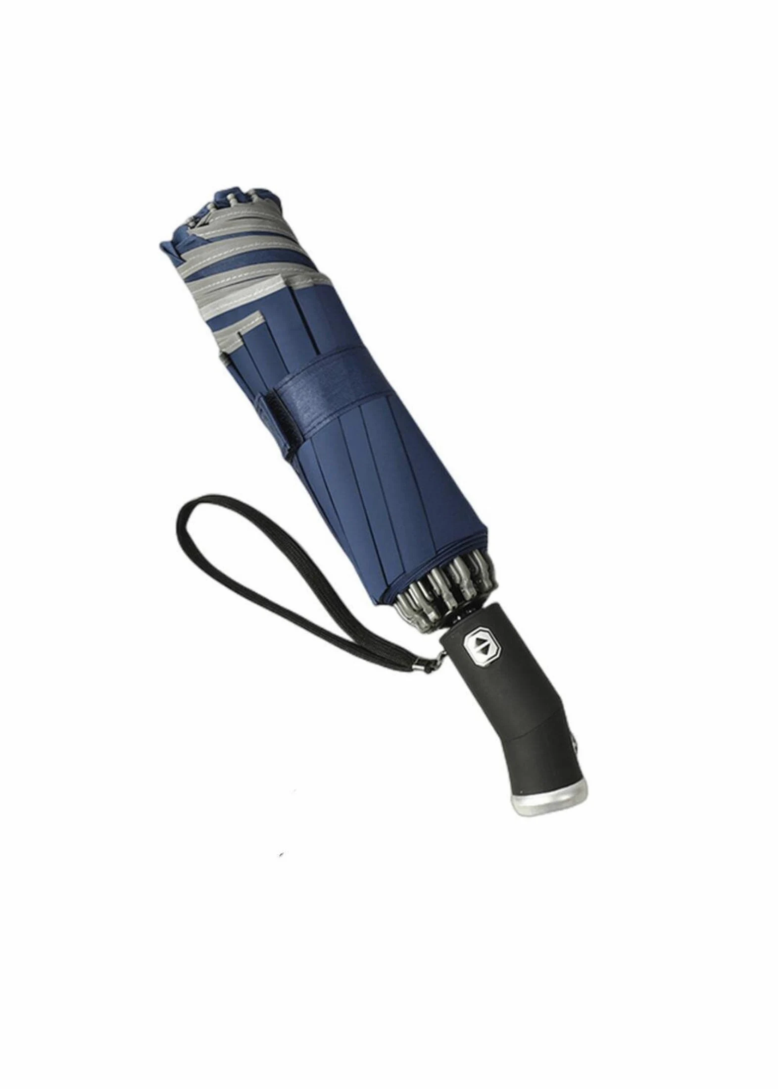 Mini Mubrella - Paraguas automático para mujer, reflectante, luz LED, tres paraguas plegables invertidos con 10 varillas resistentes al viento