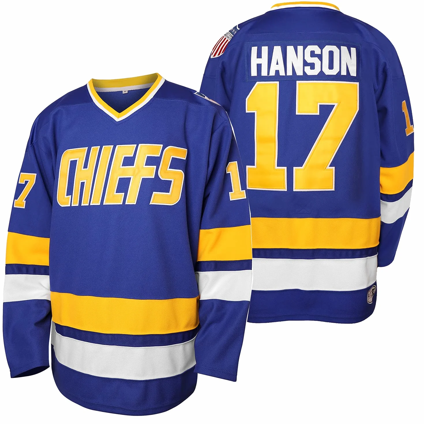 Hanson Brother 16 Jack 17 Steve 18 Jeff Charlestown Chiefs Camisetas de hockey Blanco