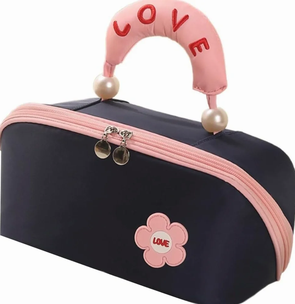 Bolsas de Lavado, Bolso cosmético hermético Multifuncional de la Almohada en Forma de Flor del Bolso del artículo de tocador del Viaje del poliéster(B)