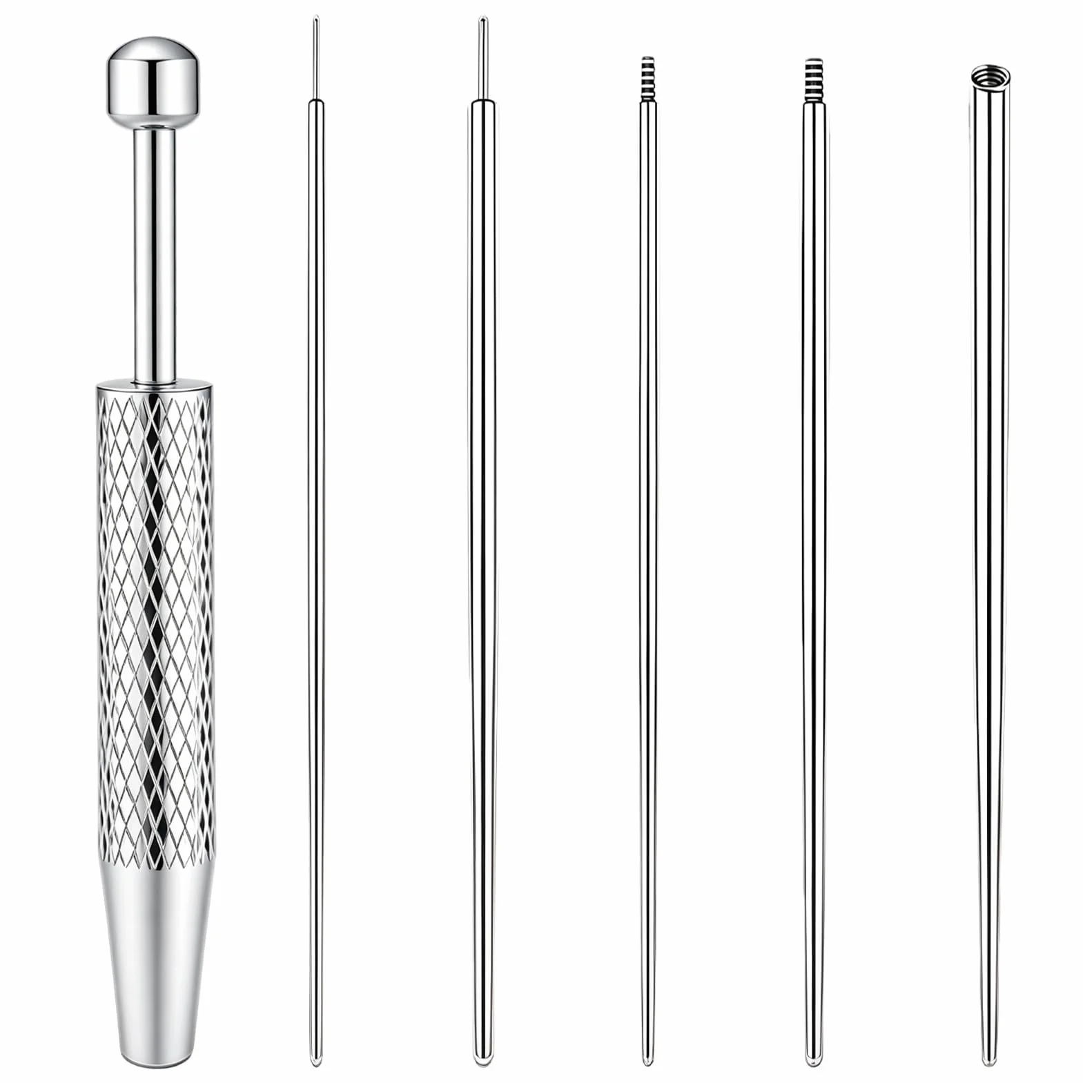 Set de Herramientas para Piercing 6 Piezas, Abridor de Bolas, Cateter, Aguja y Cambio para Oreja Nariz Labio