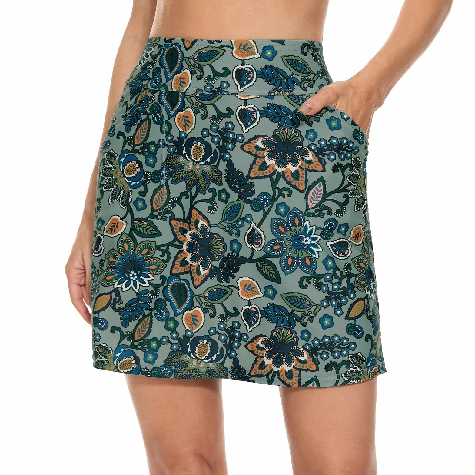 M MOTEEPI Falda tenis mujer 45,5 cm con pantalón 4 bolsillos