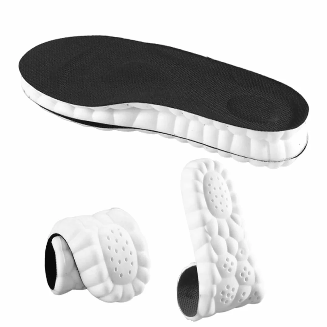 Plantillas Memory Foam Alivio Dolor Talón Plano Absorción Impactos Antifatiga 37-38 Negro
