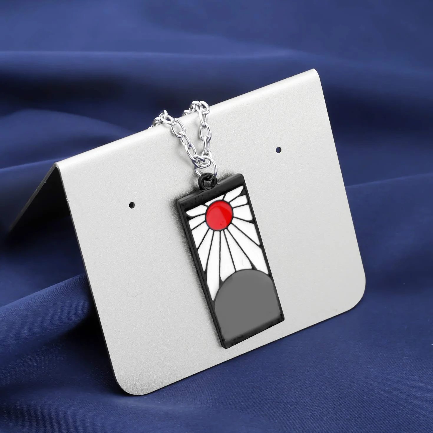 FAADBUK Demon Anime Inspired Jewelry - Collar y llavero Tanjirou Anime Cosplay Regalos, L, Acero inoxidable
