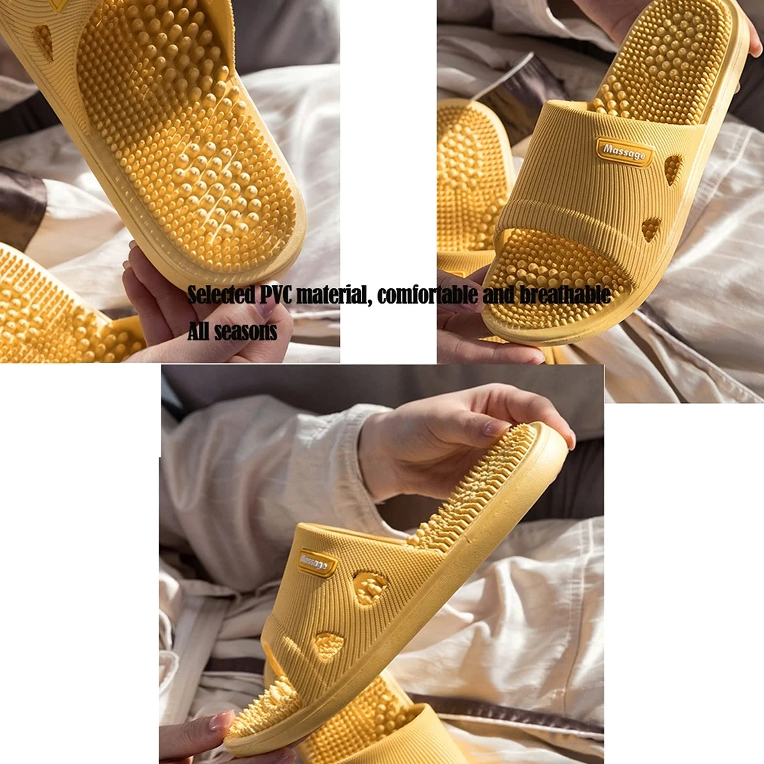 Zapatillas de Masaje para Mujeres, Zapatillas Antideslizantes para Mujeres y Hombres, Zapatillas con Punta Abierta, Zapatillas Antideslizantes para Ducha, Zapatillas de Masaje de acupresión, Zapatos