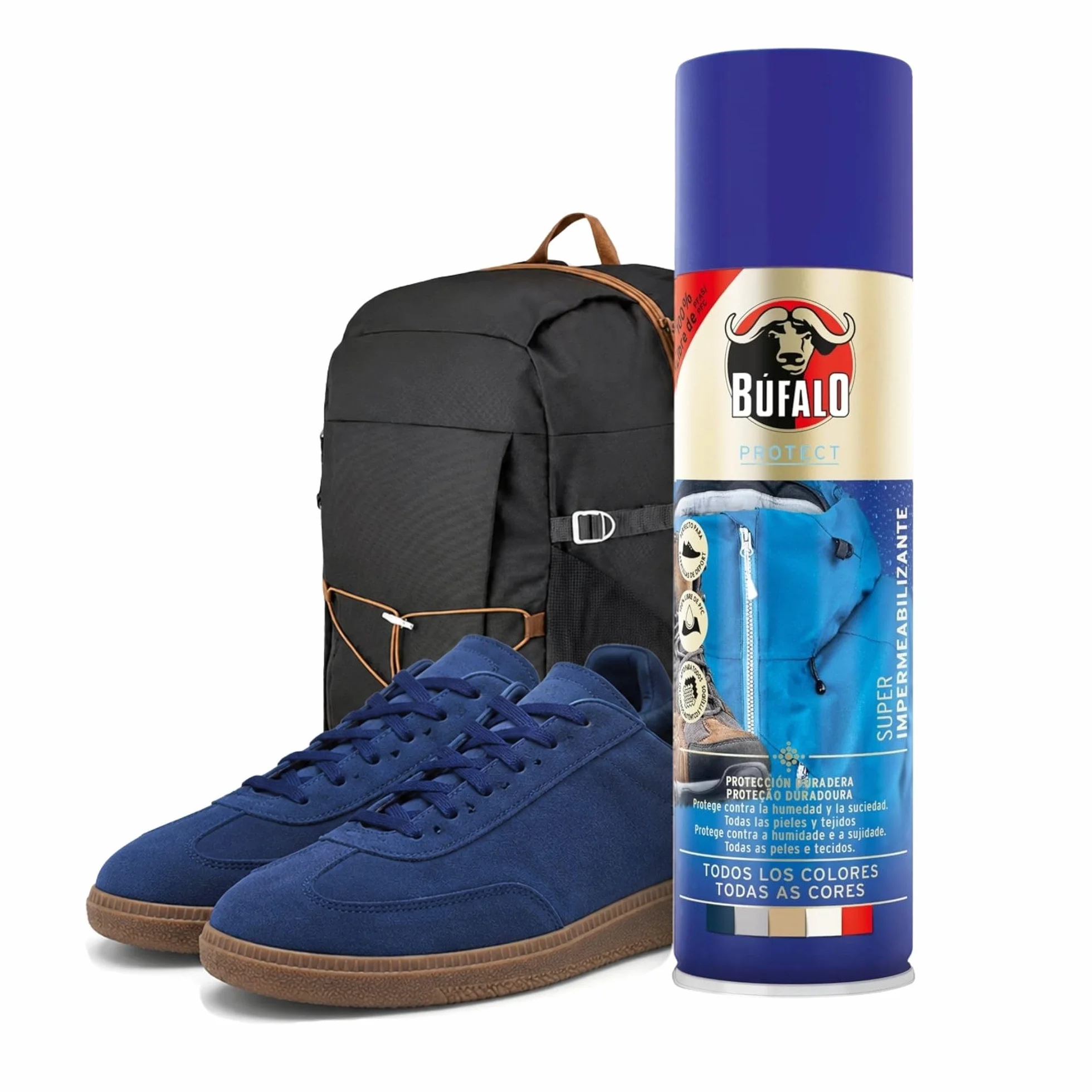 Búfalo Spray Impermeabilizante Calzado 250ml Protector Zapatillas Transparente Repelente Agua Suciedad