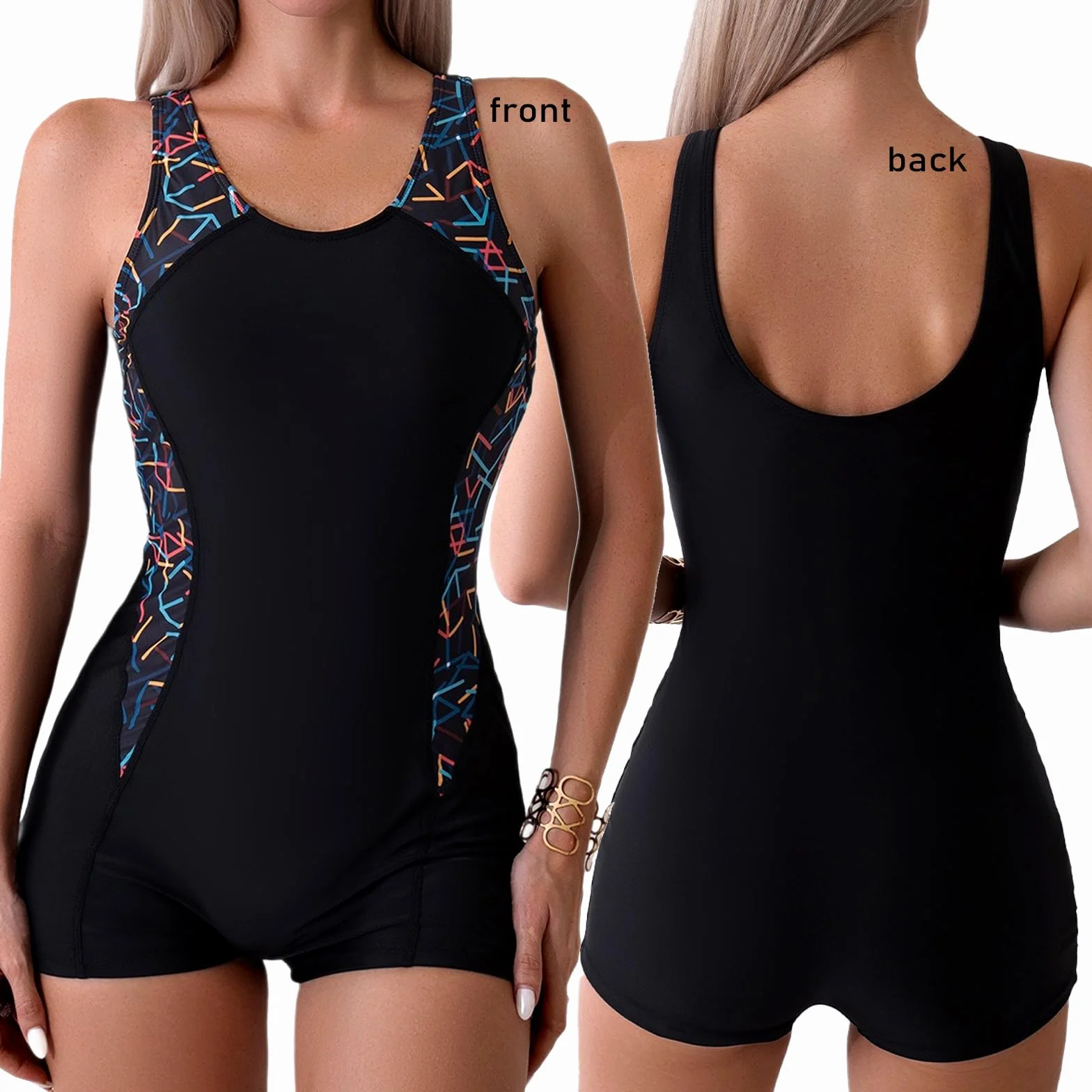 Bañador Natacion Mujer 1 Pieza Modesto Control de Abdomen Secado Rápido Deportivo Pro One Piece