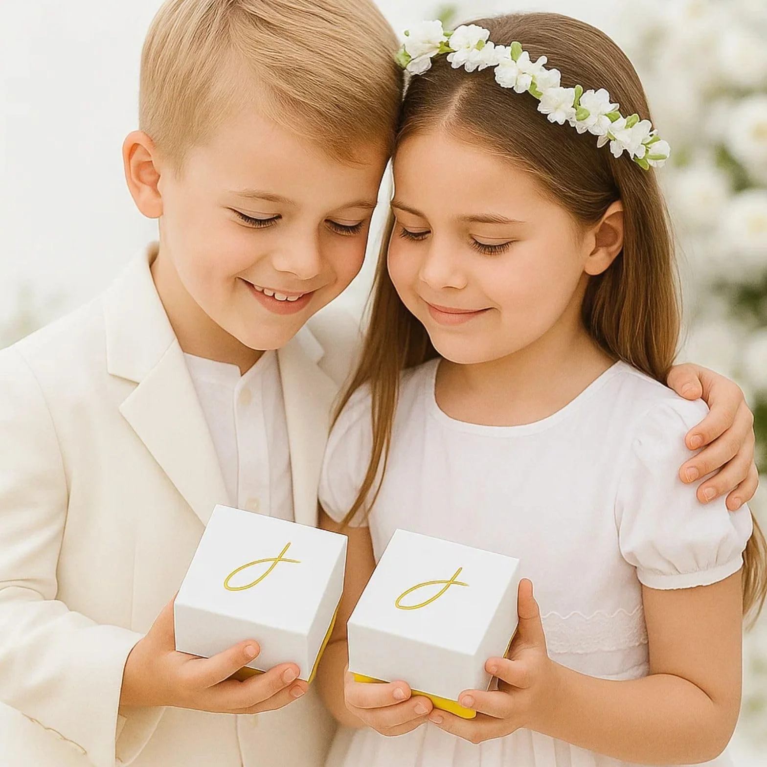 Collar Con Colgante De Cruz En 333 Oro Bicolor Para Niños