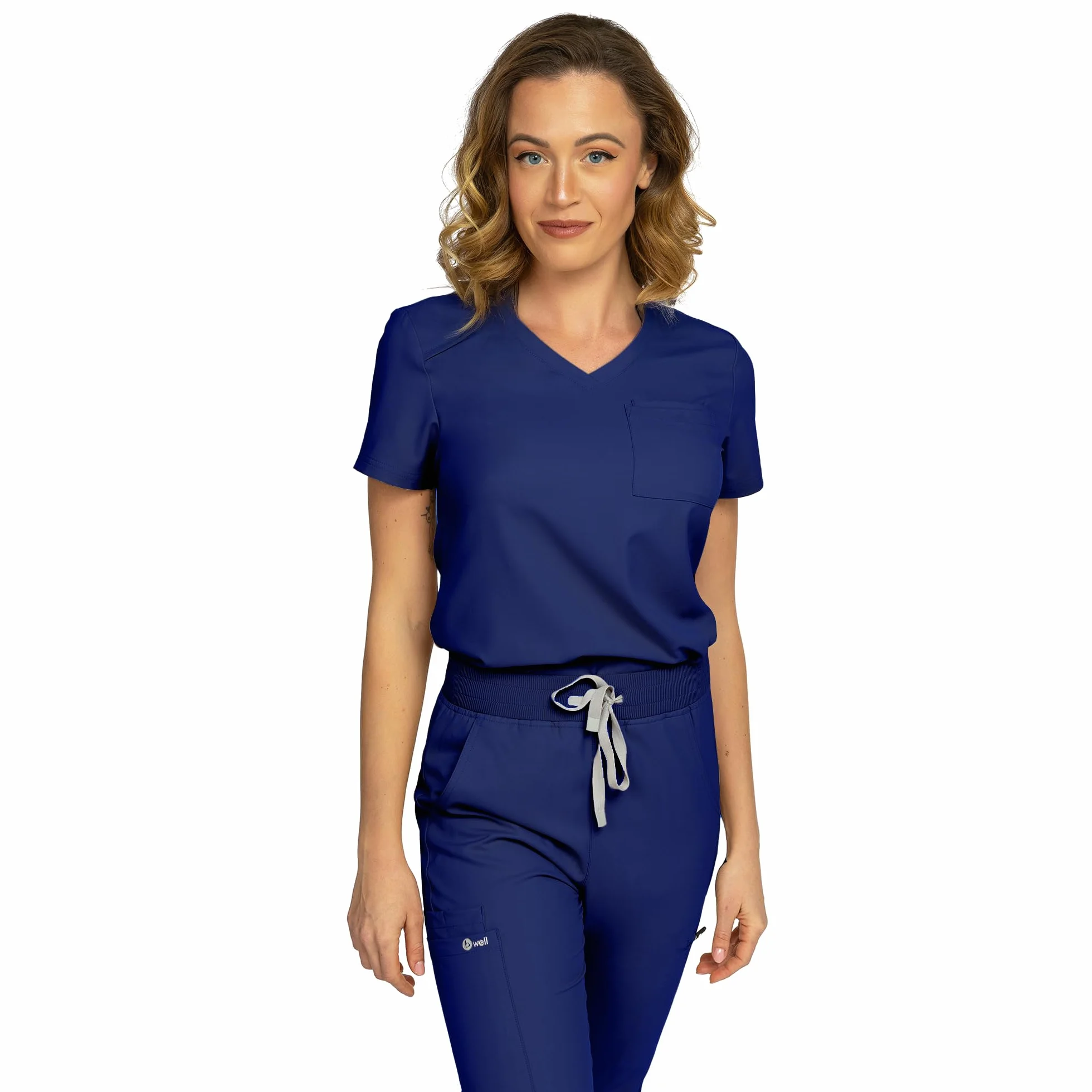 B-well Aurelia Casaca Sanitaria Mujer Antibacteriana Resistente a Olores Antiarrugas Uniforme Médico