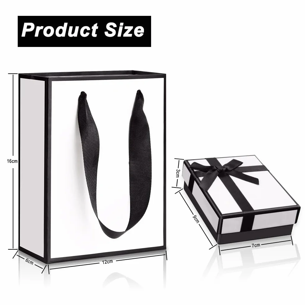 Aucuu Caja de Regalo Joyería 9x7x3cm con Lazo para Collar Pendientes Cumpleaños Boda
