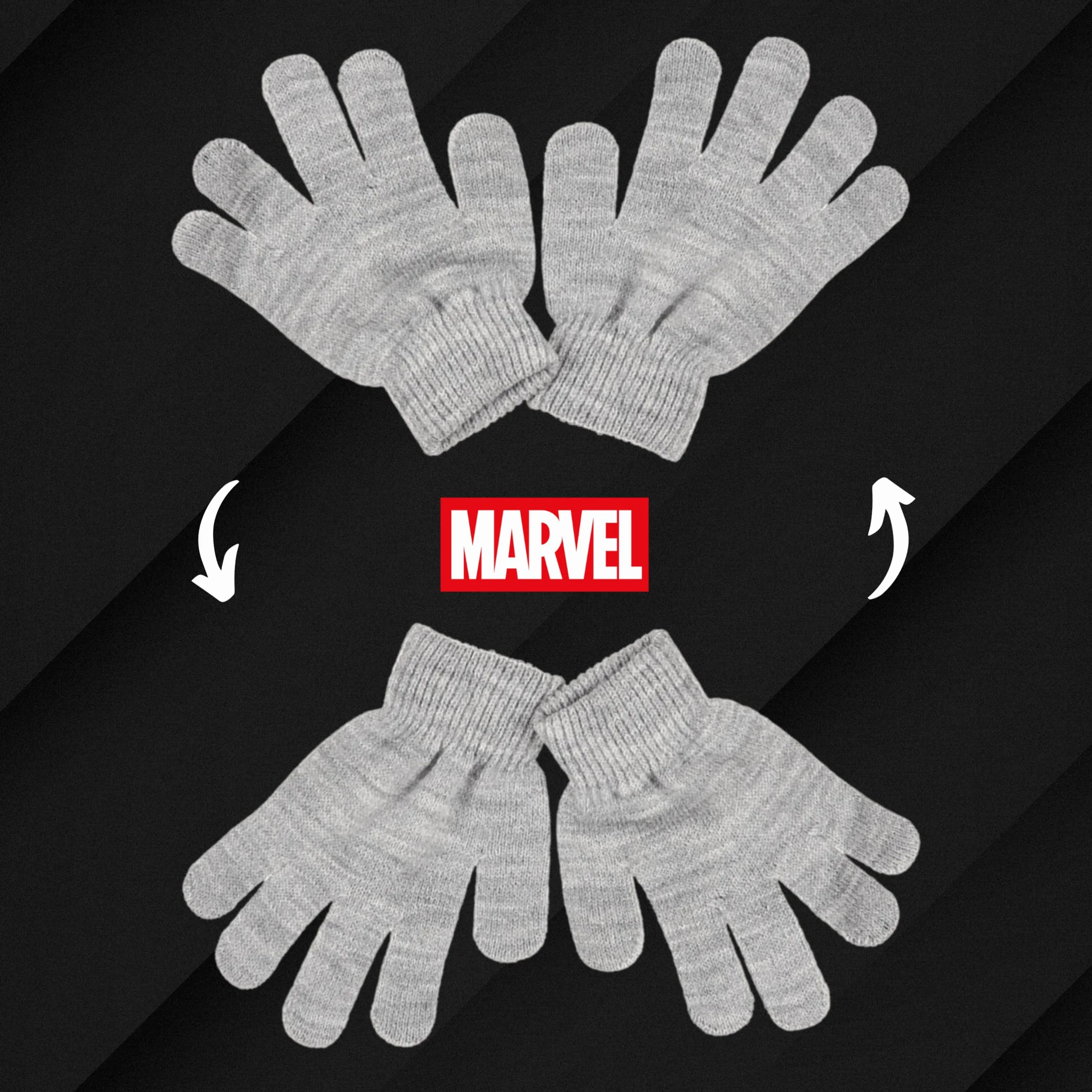 Marvel Spiderman Conjunto de Invierno para Niño Gorro y Guantes Gris