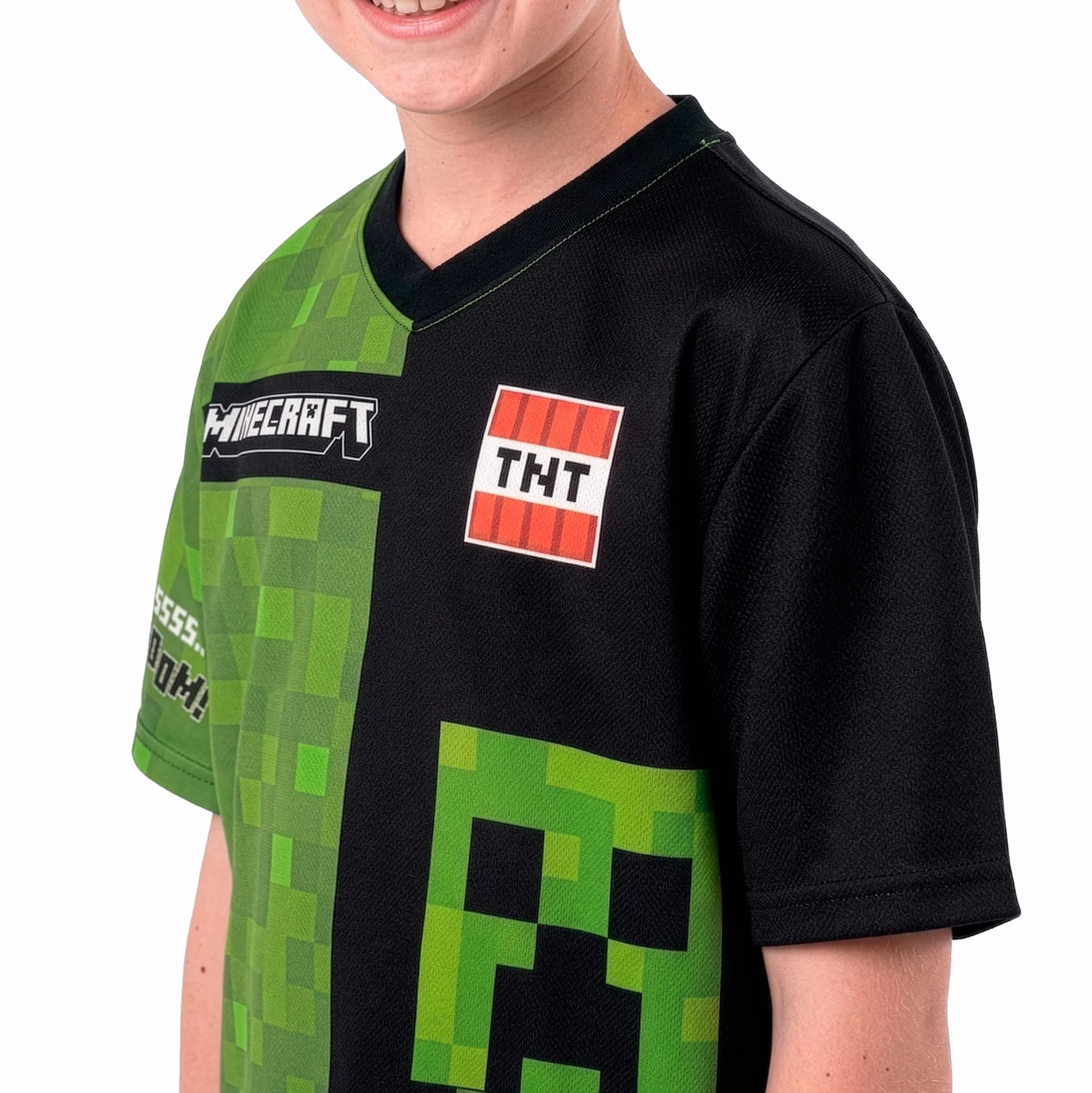 Minecraft Camiseta Fútbol Oversize Niño Creeper Ropa