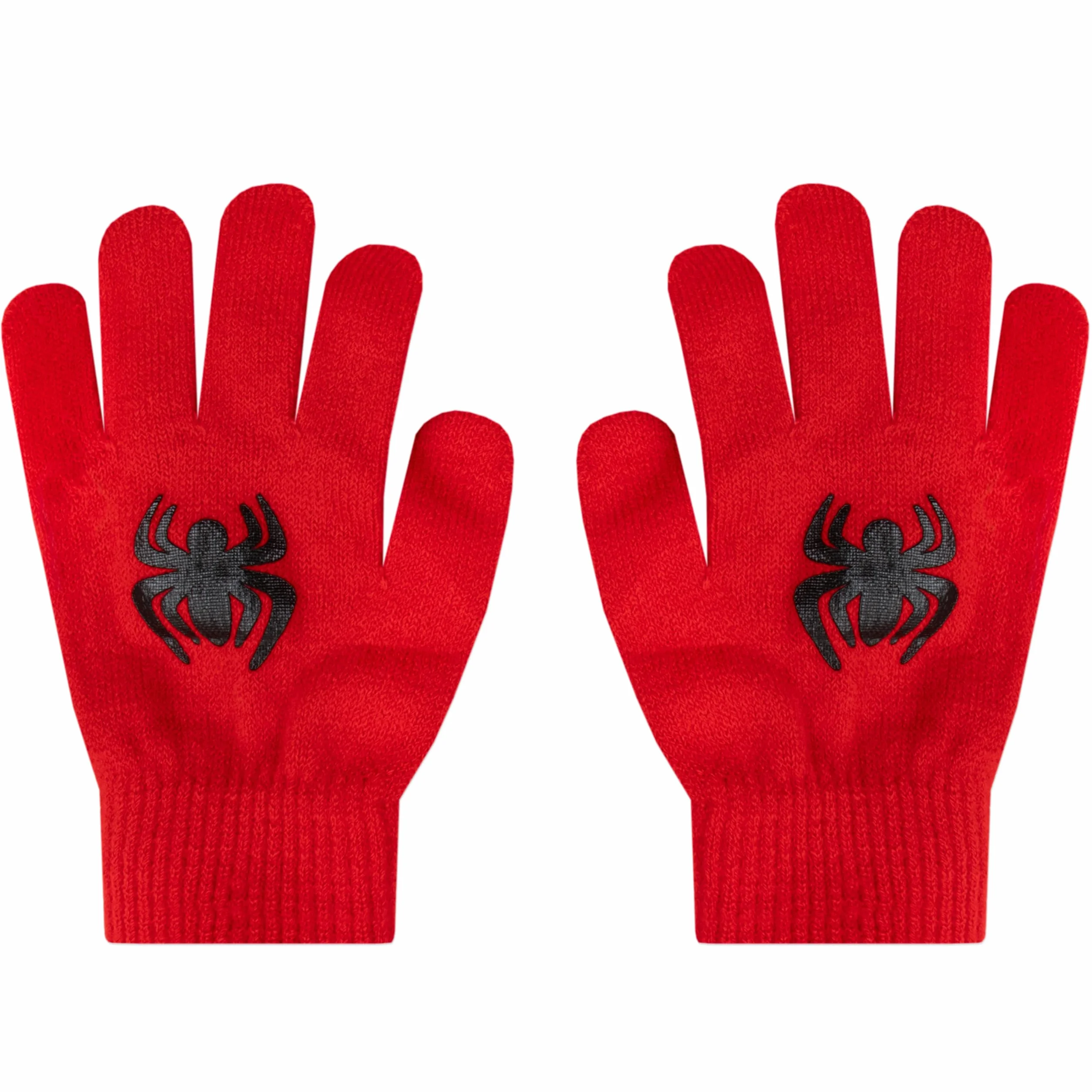 Marvel Spiderman Set Guantes y Gorra para Niños Invierno Rojo Talla Única