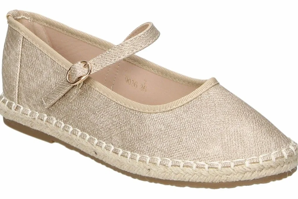 Alpargatas Niña con Brillos y Cierre de Hebilla Zapatos Elegante Fiesta 9036