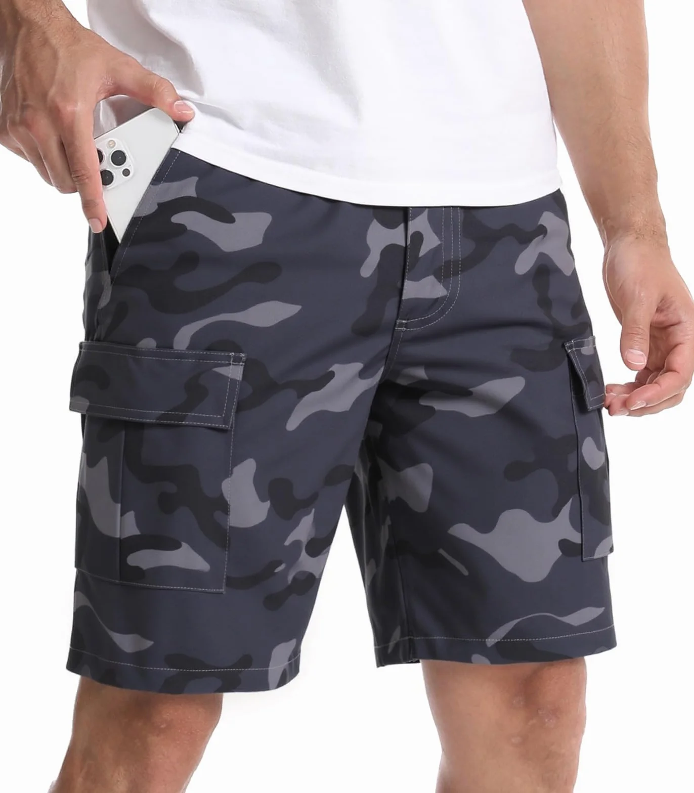 Pantalones Cortos Cargo para Hombre Verano con Múltiples Bolsillos