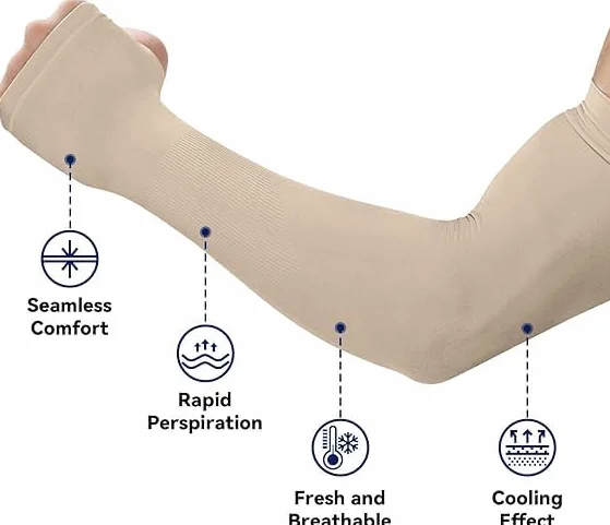 Mangas Brazos Protección UV con Pulgar para Hombre Mujer Deportes Verano Fútbol Golf Ciclismo