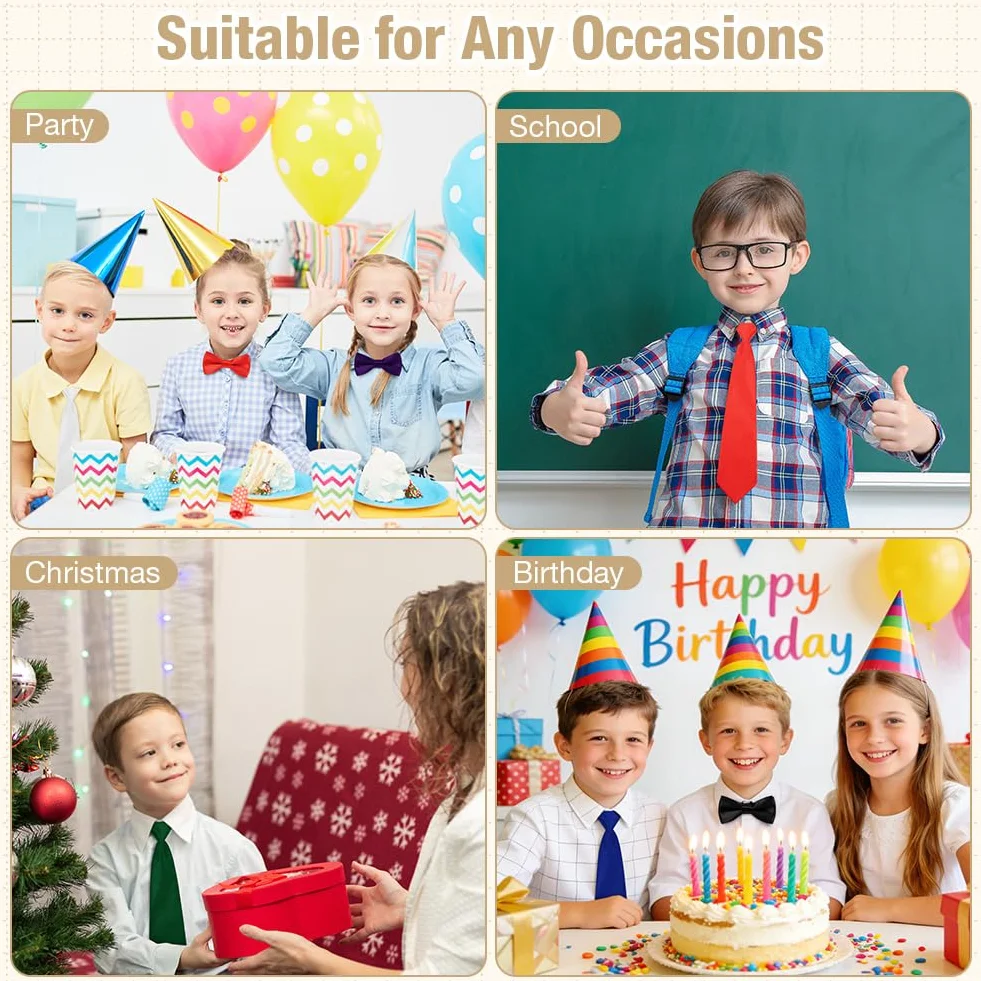 URAQT Pajarita de Satén para Niños 10x5 cm Preabrochada Ajustable con Hebilla para Uniformes Bodas