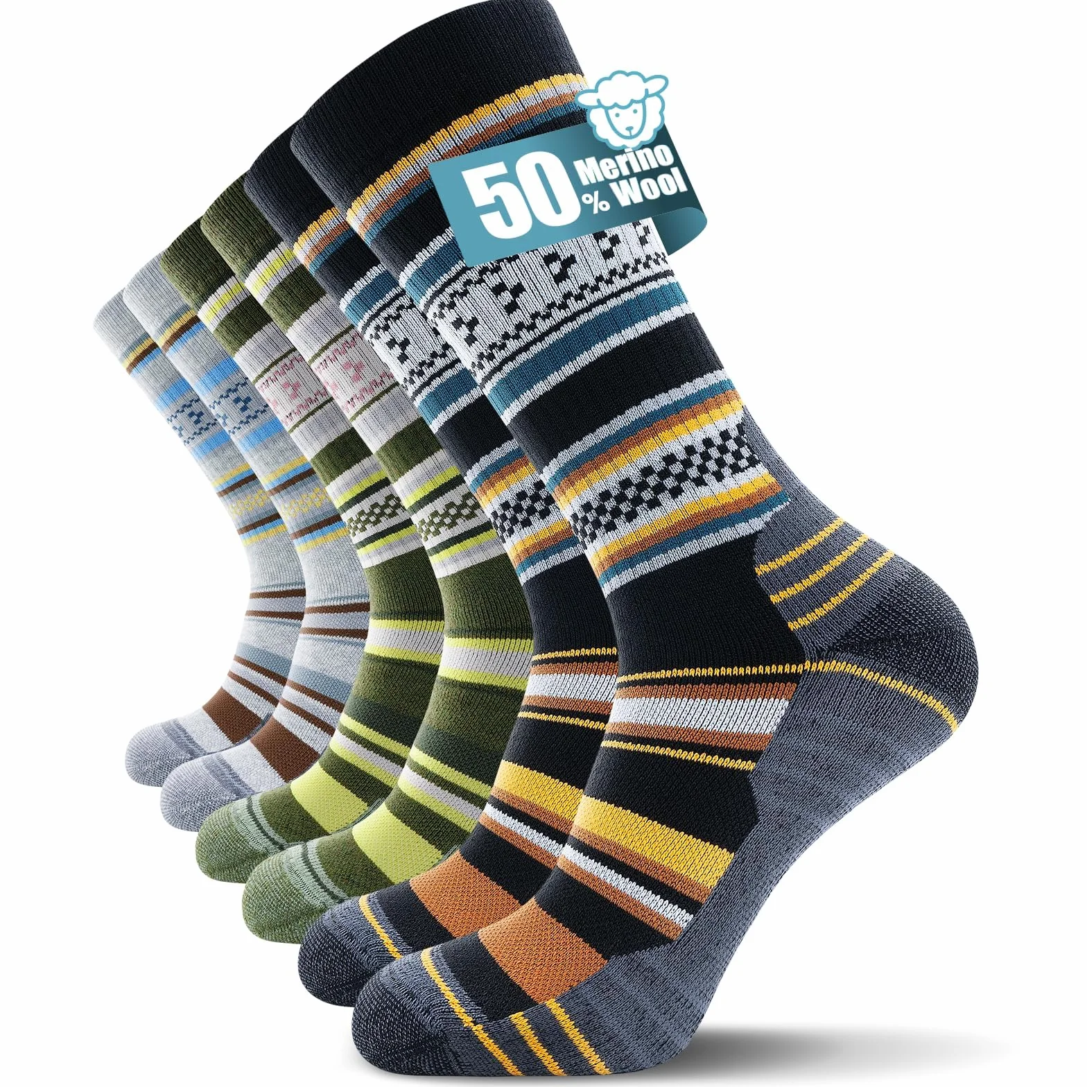 Calcetines Térmicos de Lana Merino para Hombre Invierno Trekking