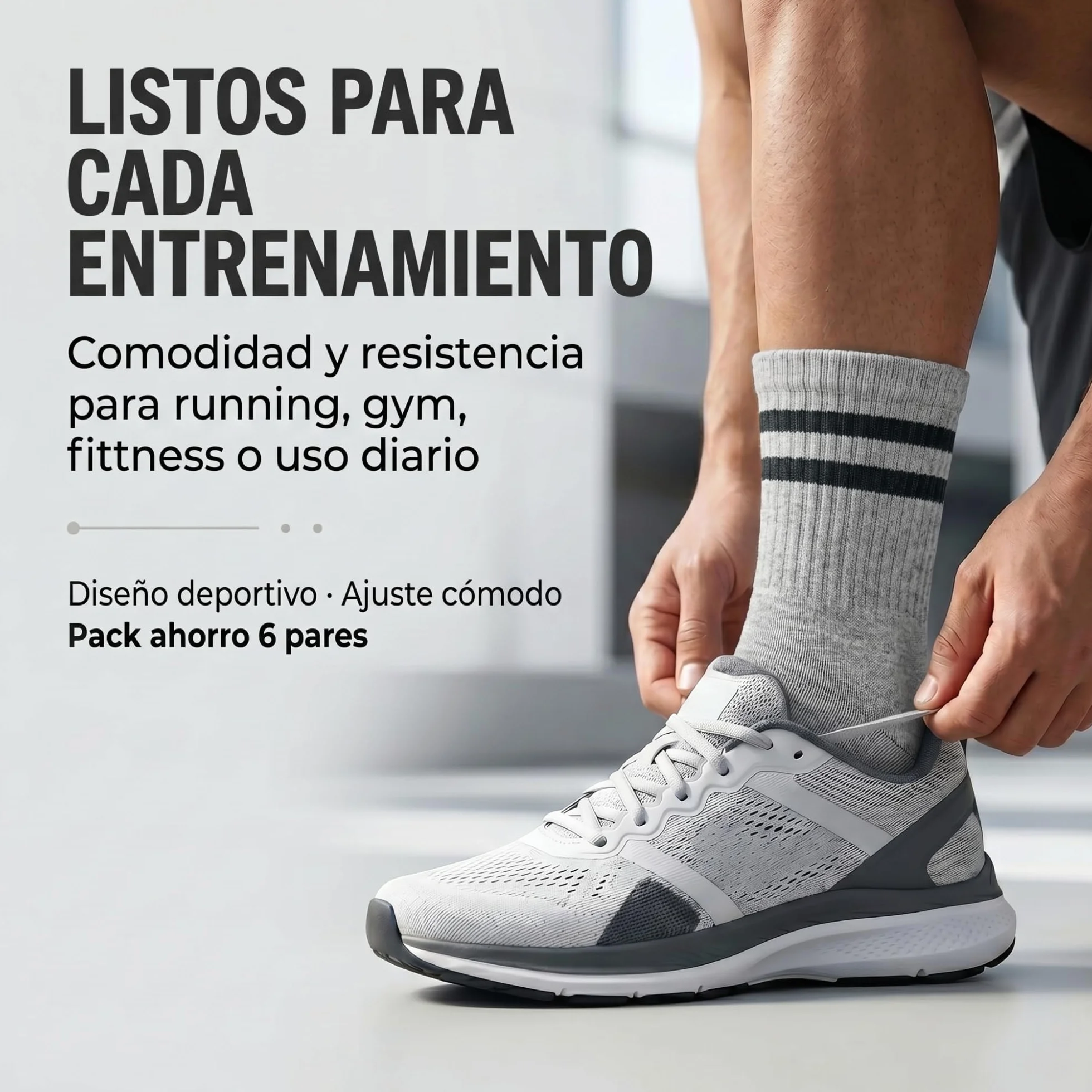 Calcetines Deporte Algodón Transpirables Running Gym Fitness Hombre Mujer