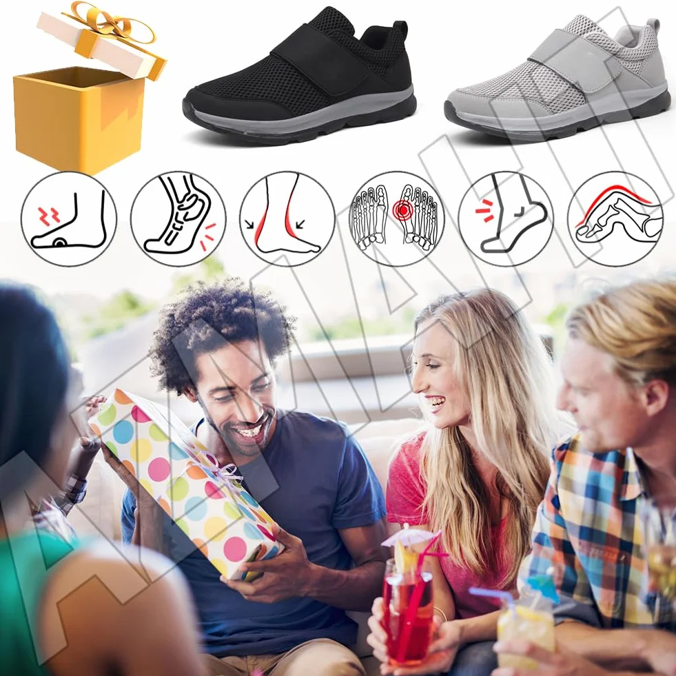 Zapatos ortopédicos Deportivos para Caminar Mujer Ancho Especial Diabéticos Gris 44 270mm