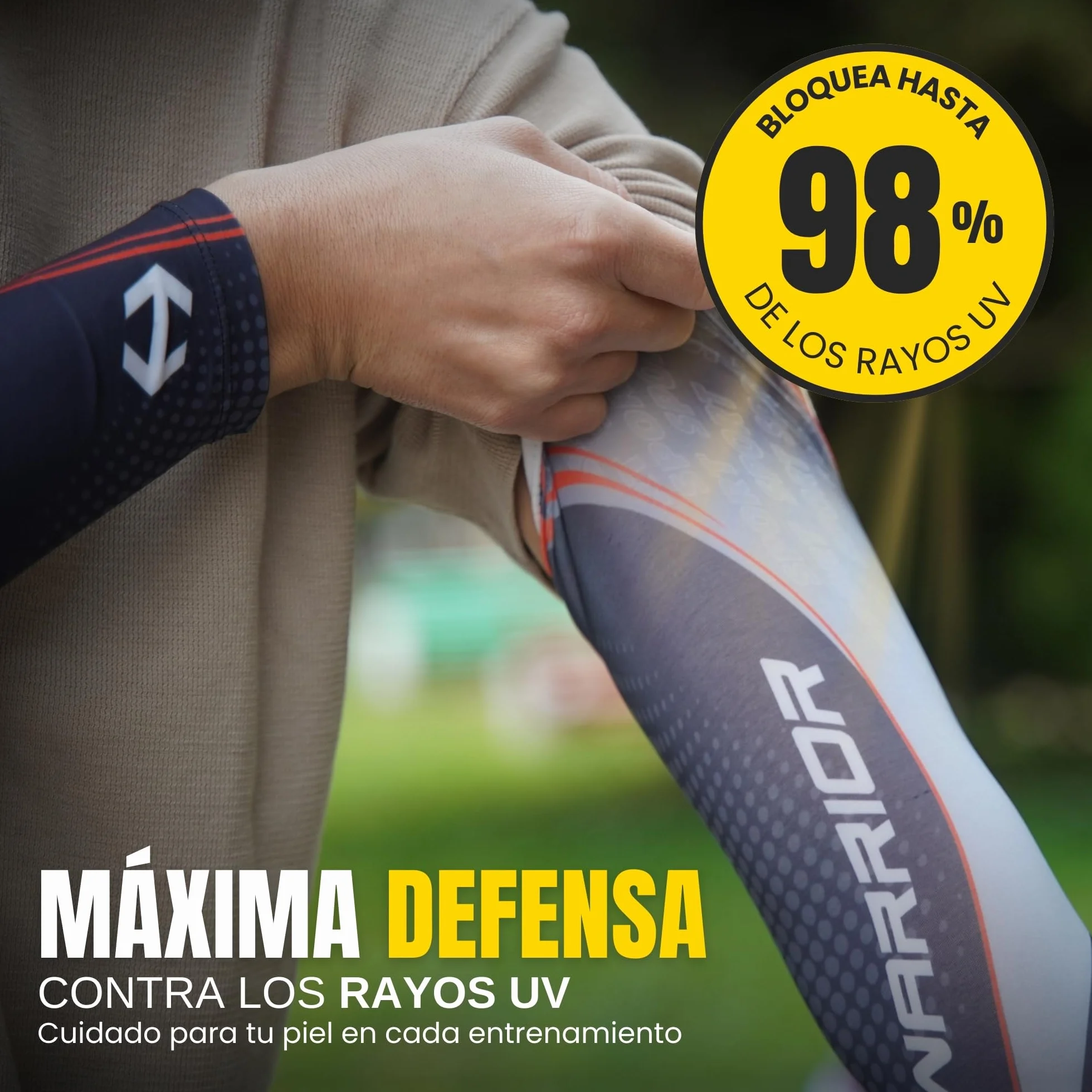 Mangas para Brazos con Tejido Inteligente Termoregulador, Manguitos Running Transpirables con Protección UV-SPF 50+
