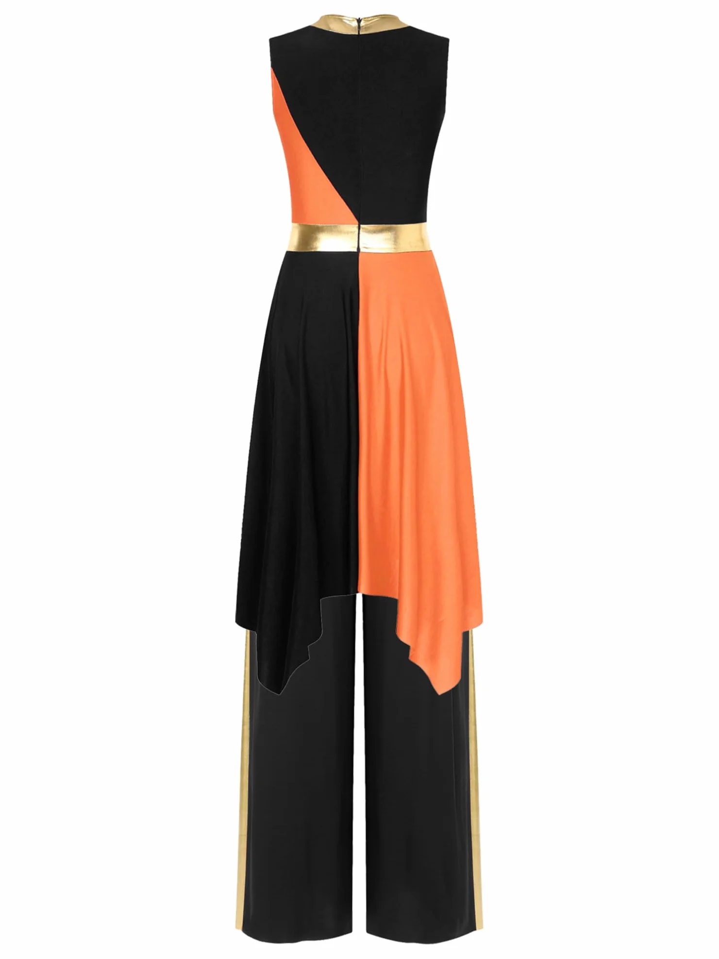 Vestido de Danza Lírica para Mujer con Falda Asimétrica y Pantalones Bombachos