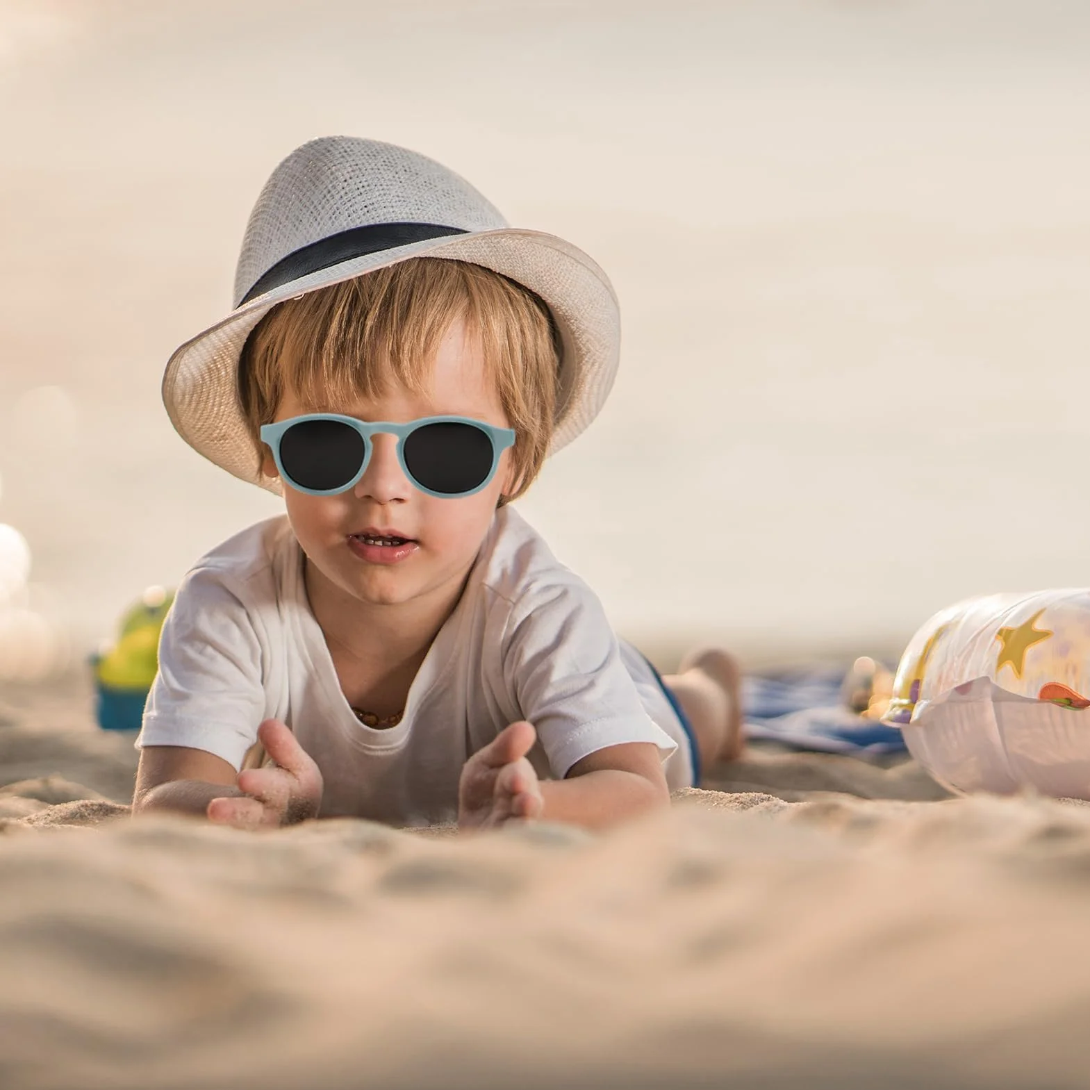 Gafas de Sol Polarizadas para Bebé UV400 Correa Ajustable Flexible 0-36 Meses