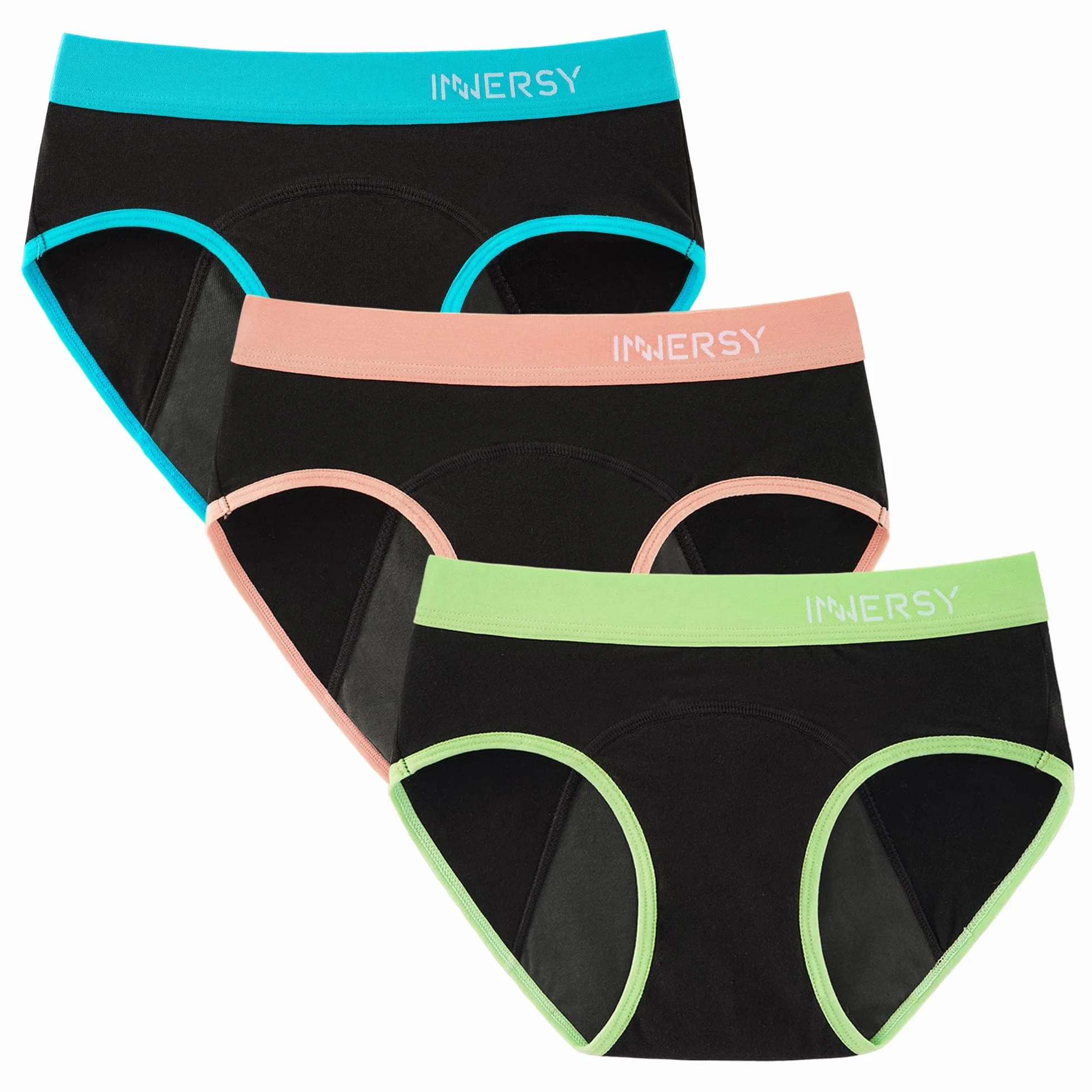 INNERSY Bragas Menstruales Reutilizables Algodón 3 Pack 8-16 Años