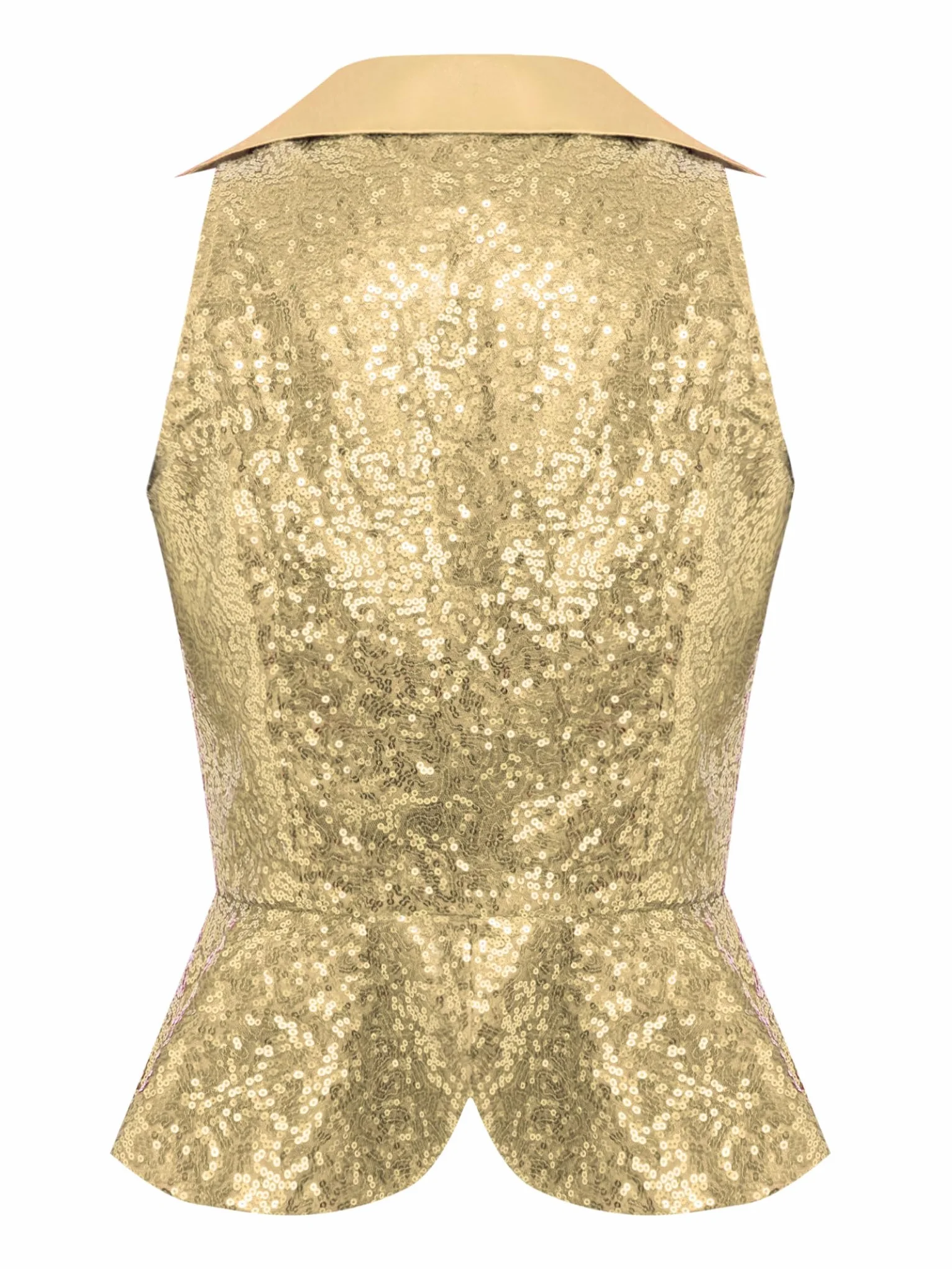 Jugaoge Chaleco brillante para mujer, chaleco festivo con lentejuelas, corte ajustado, cuello en V, blusa profunda, blusa en V, uniforme de camarero, ropa exterior, discoteca, bar, danza