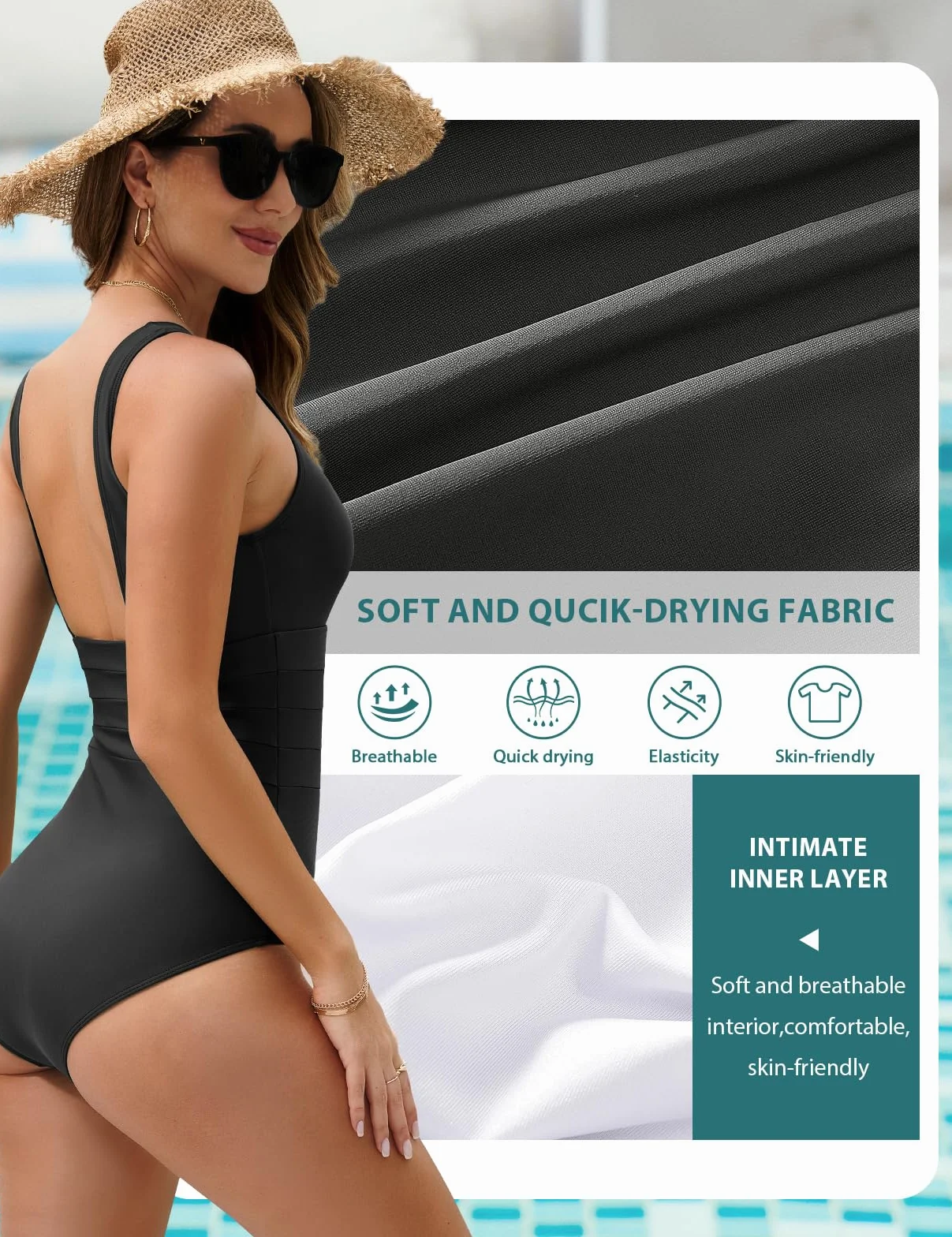 UMIPUBO Bañador Mujer Reductores Barriga Sexy Espalda Expuesta Traje de Baño de Una Pieza Talla Grande