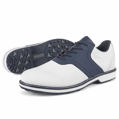 Zapatos de Golf para Hombre de Cuero Sin Clavos Antideslizantes Transpirables