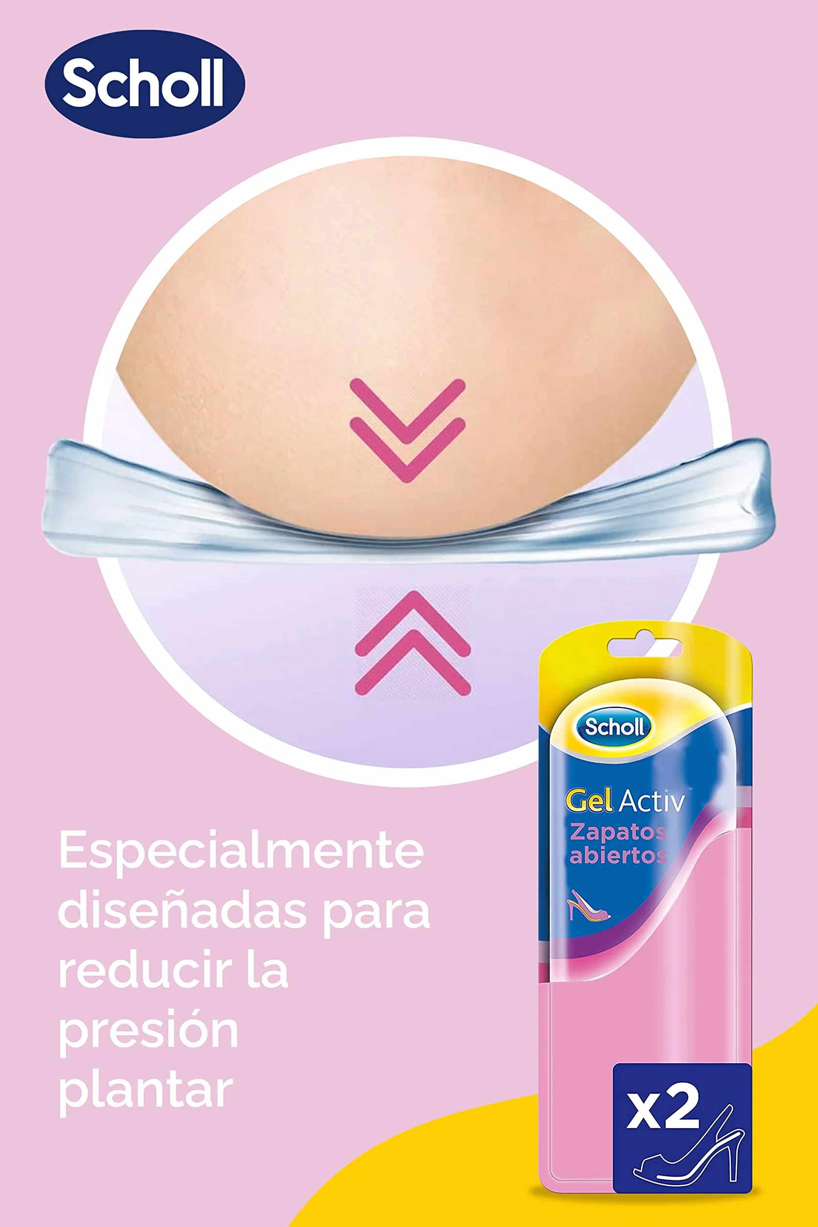 Scholl GelActiv Plantillas Gel Mujer Zapatos Abiertos Almohadillas Pies Ultrafinas Antideslizante Transparente Talla 35-40,5