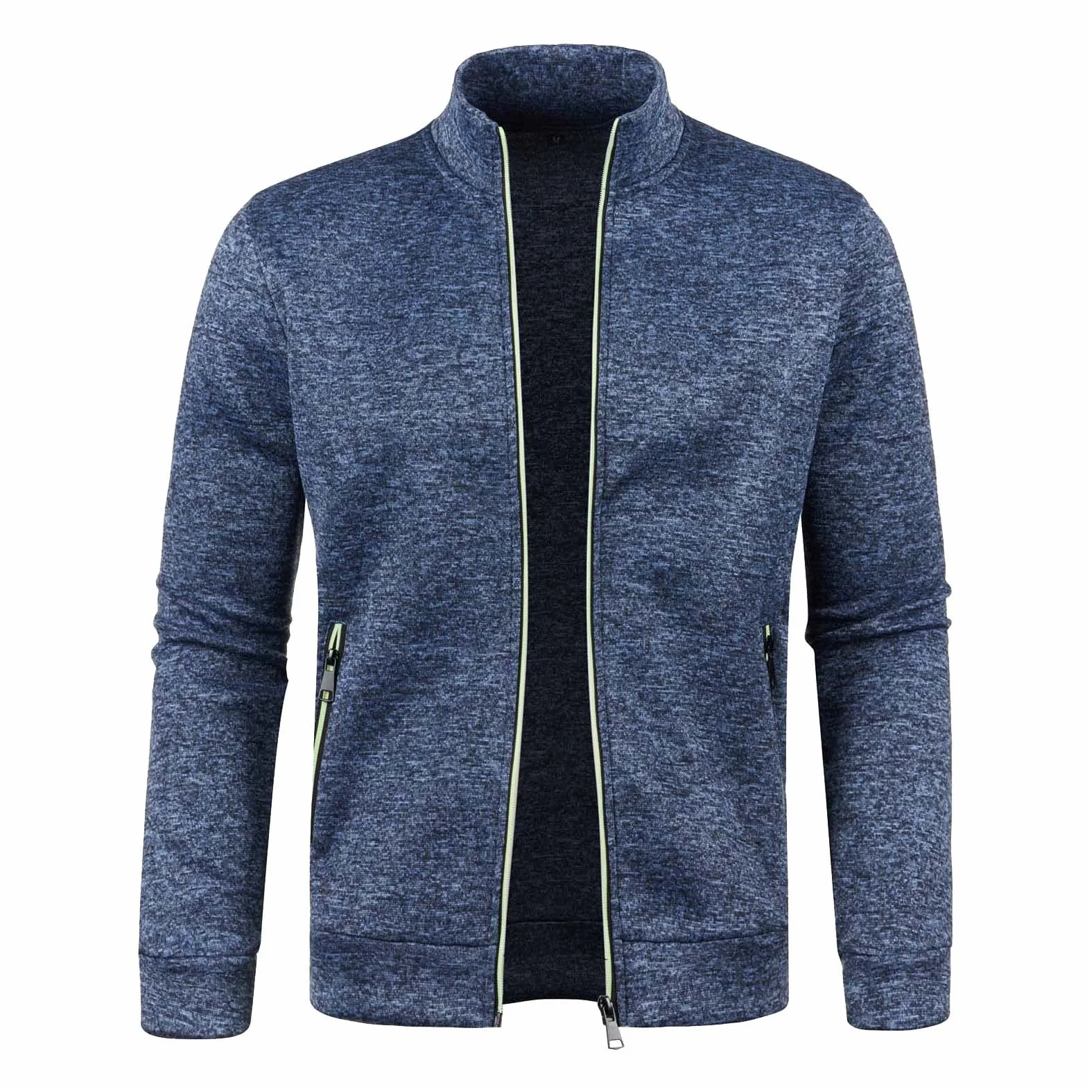 Sudadera para hombre sin capucha con cremallera chaqueta fina ligera deportiva transpirable