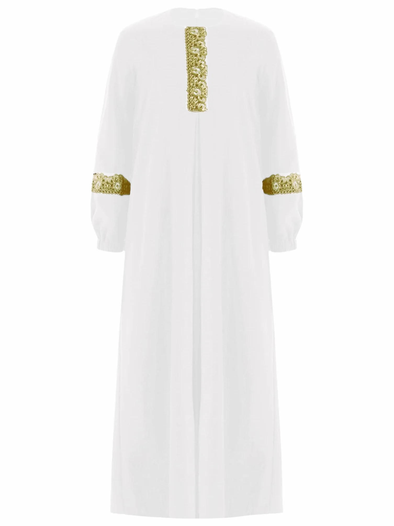 Runhomal Abaya Ramadán manga larga vestido musulmán niño niña