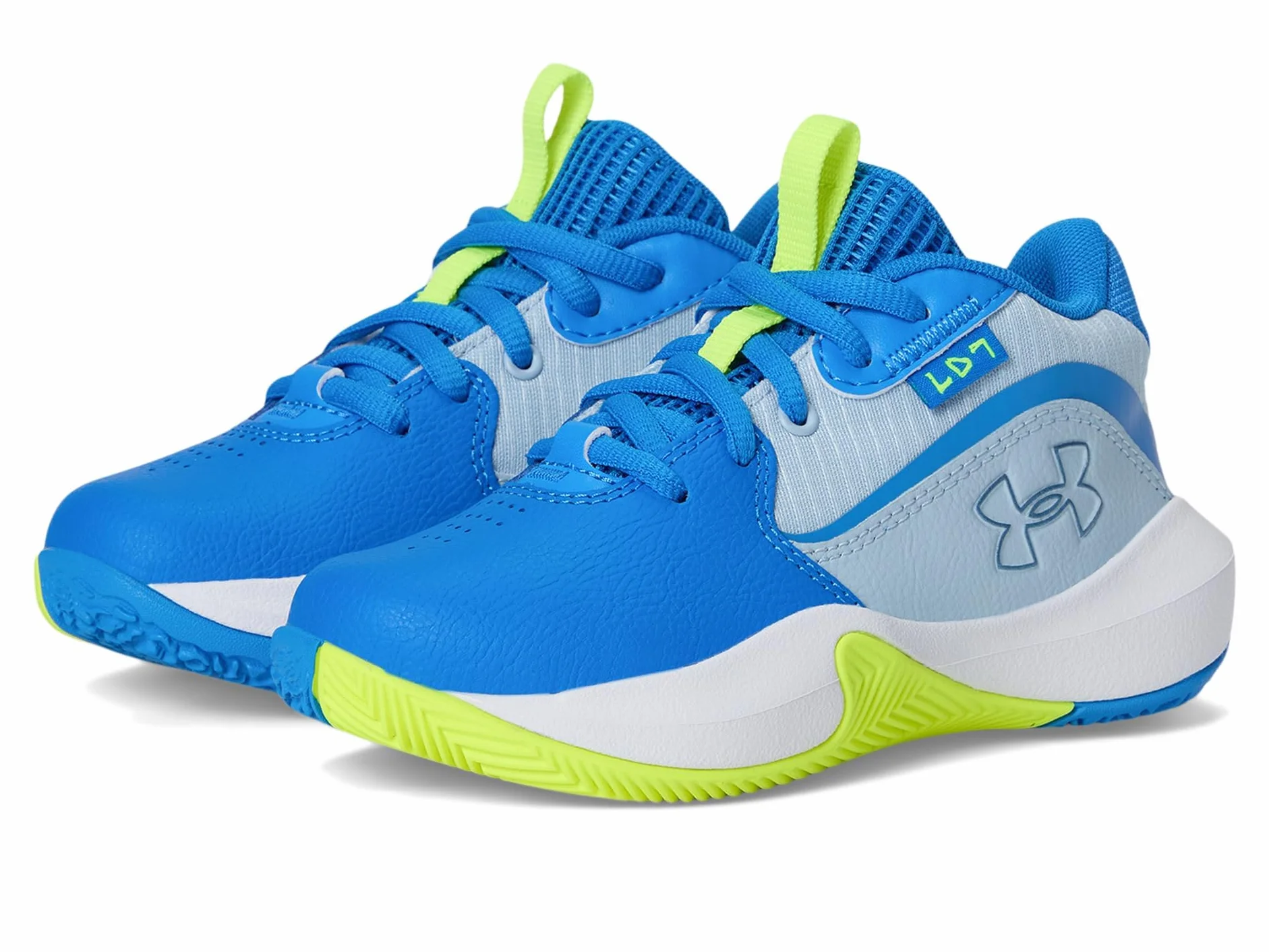 Under Armour Lockdown 7 Tenis Unisex para Niños Preescolares, Blue Calm/Blue Atlantis/Metallic, 13 Little Kid