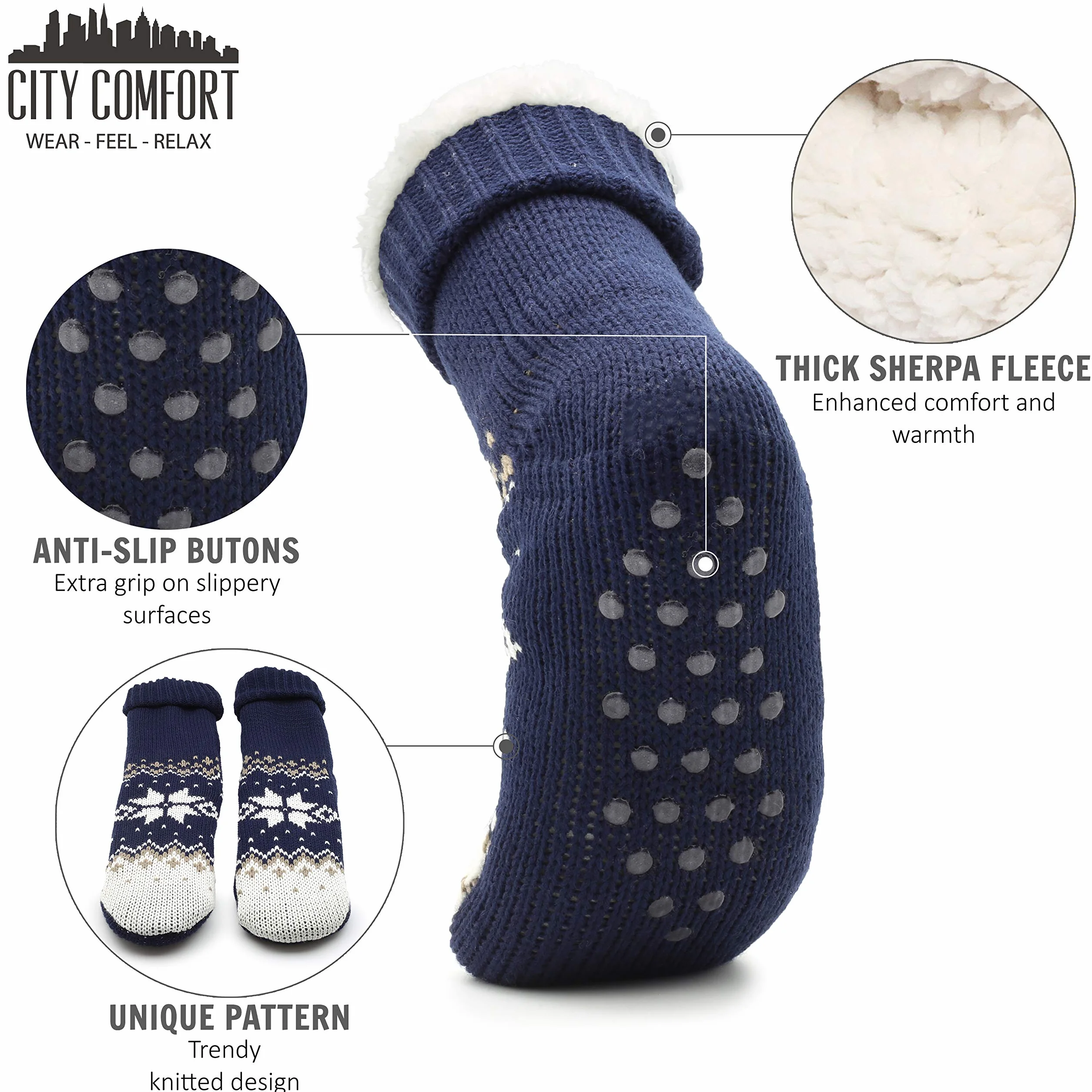 Calcetines Antideslizantes Hombre Invierno CityComfort