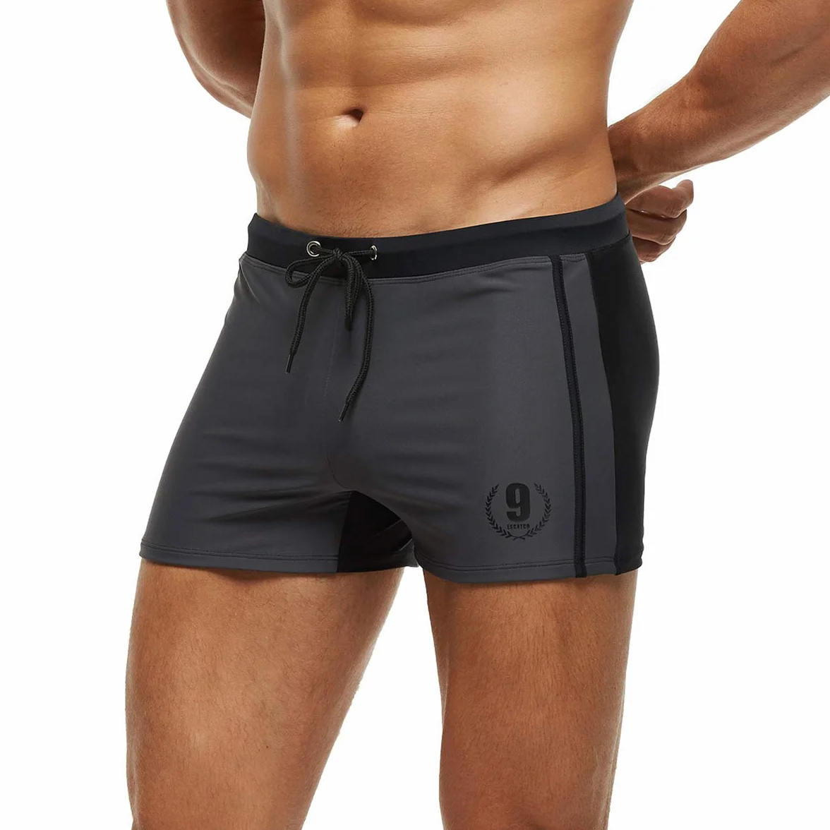Arcweg Men's Swimming Trunks Sport Boxer Swimwear Drawstring Summer Beach Board Shorts Elastic Swimsuit Bottom
