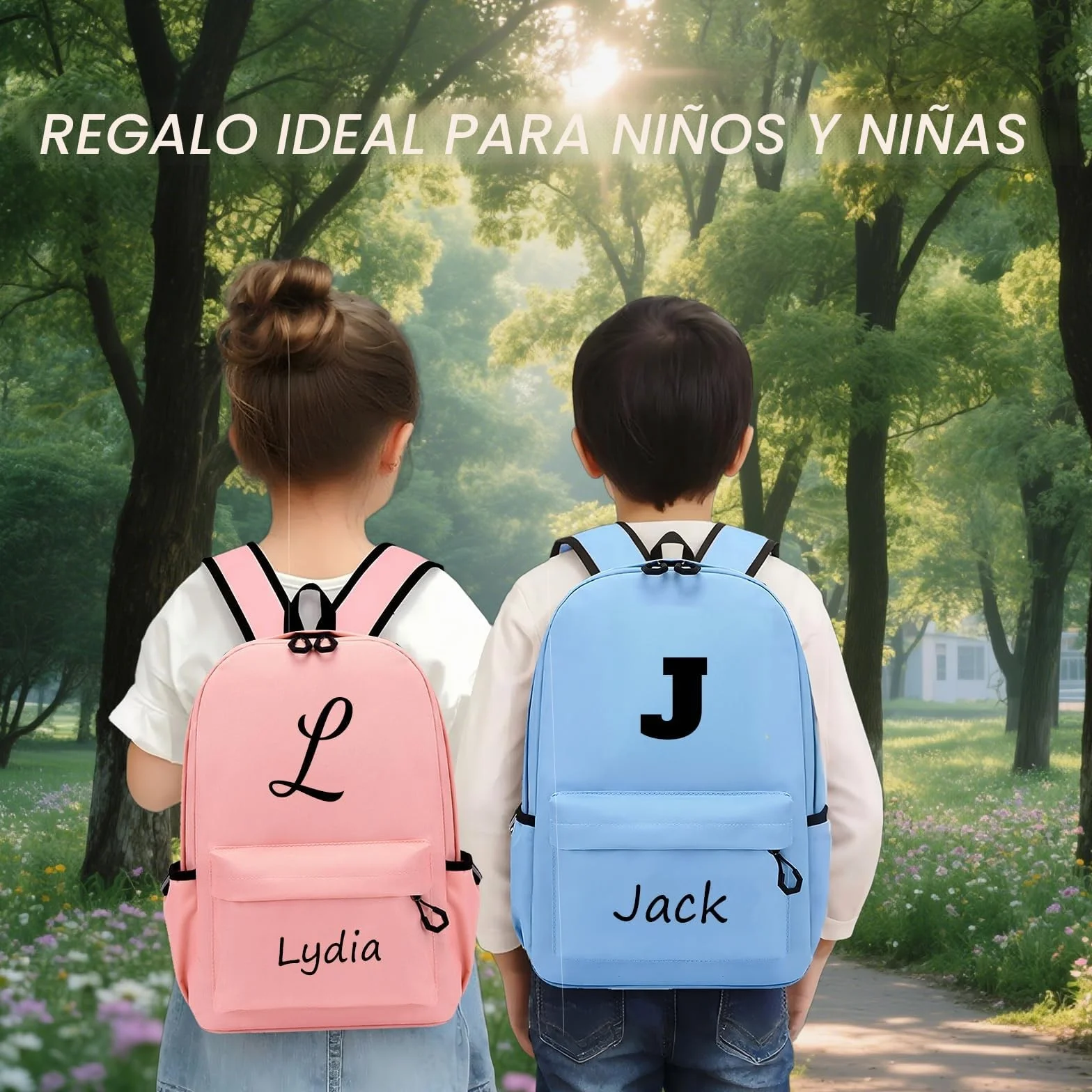Mochila infantil personalizada impermeable para niños con nombre y diseño, guardería escuela primaria adolescentes S/M/L