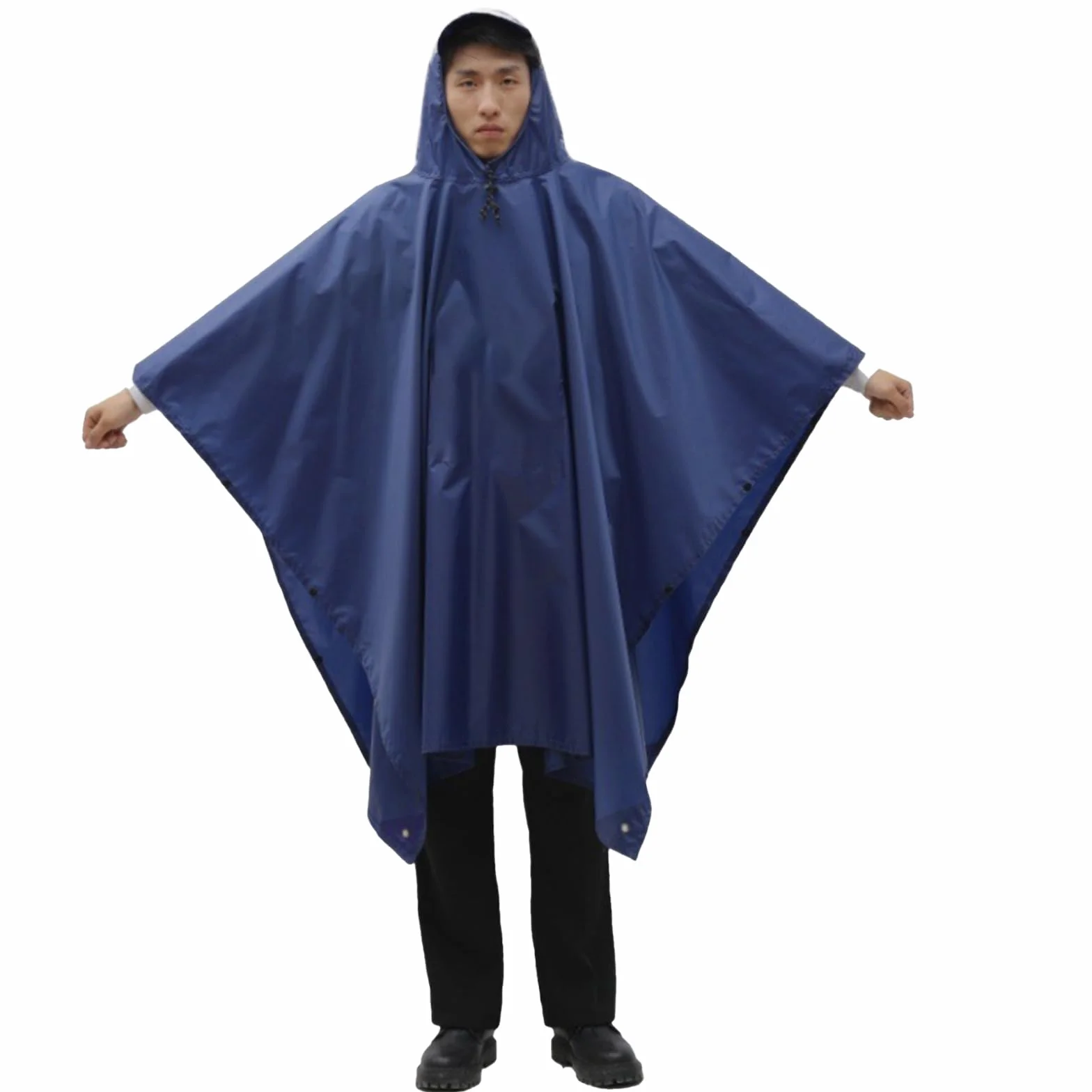 Poncho de Lluvia Impermeable 3 en 1 Multifuncional, Ultrafino Transpirable, Toldo Manta, Estera de Camping, Ligero Reutilizable Azul