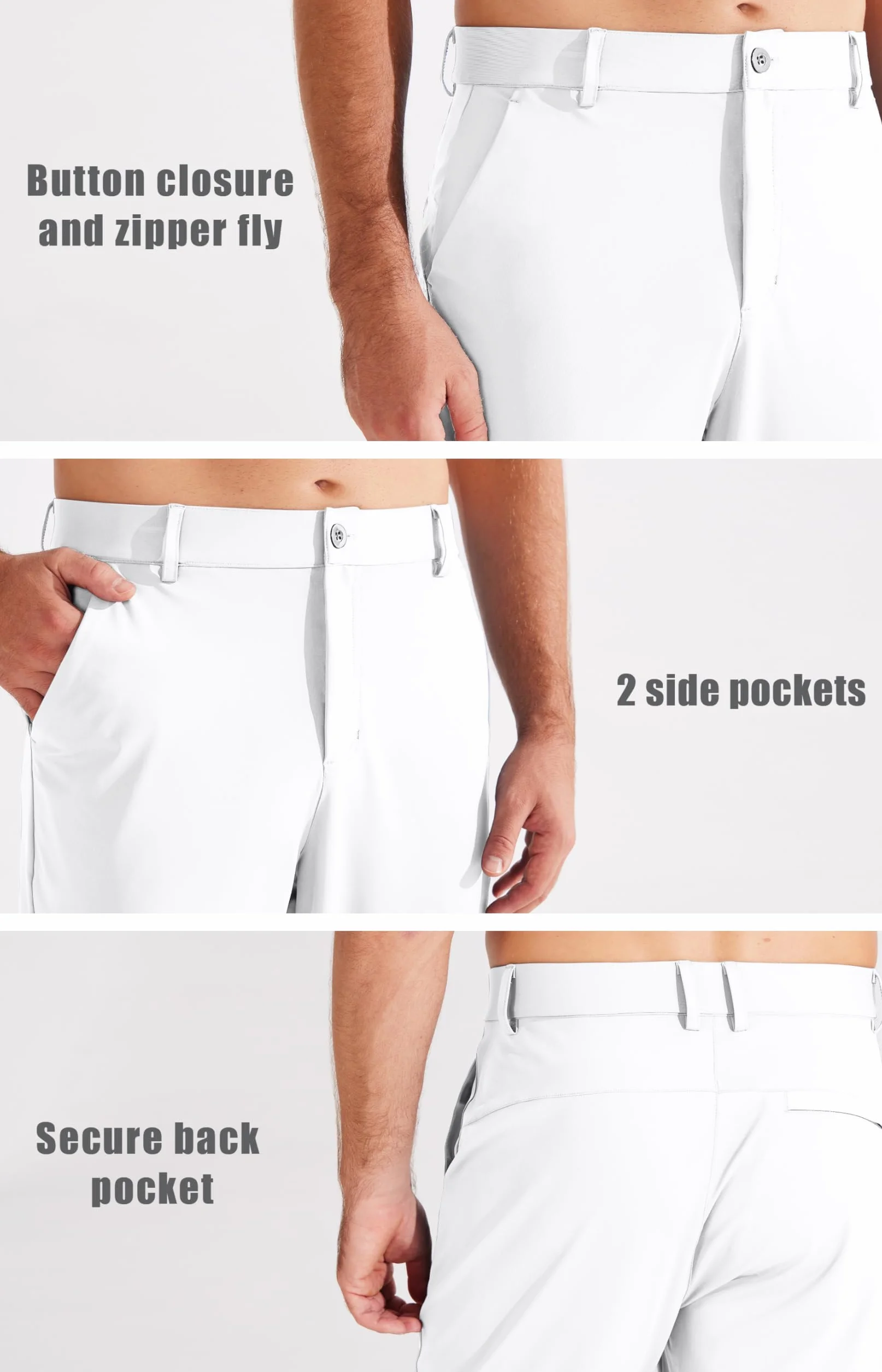 Libin Pantalón de Golf Hombre Jogging Elásticos 4 Direcciones Deportivos con Bolsillo