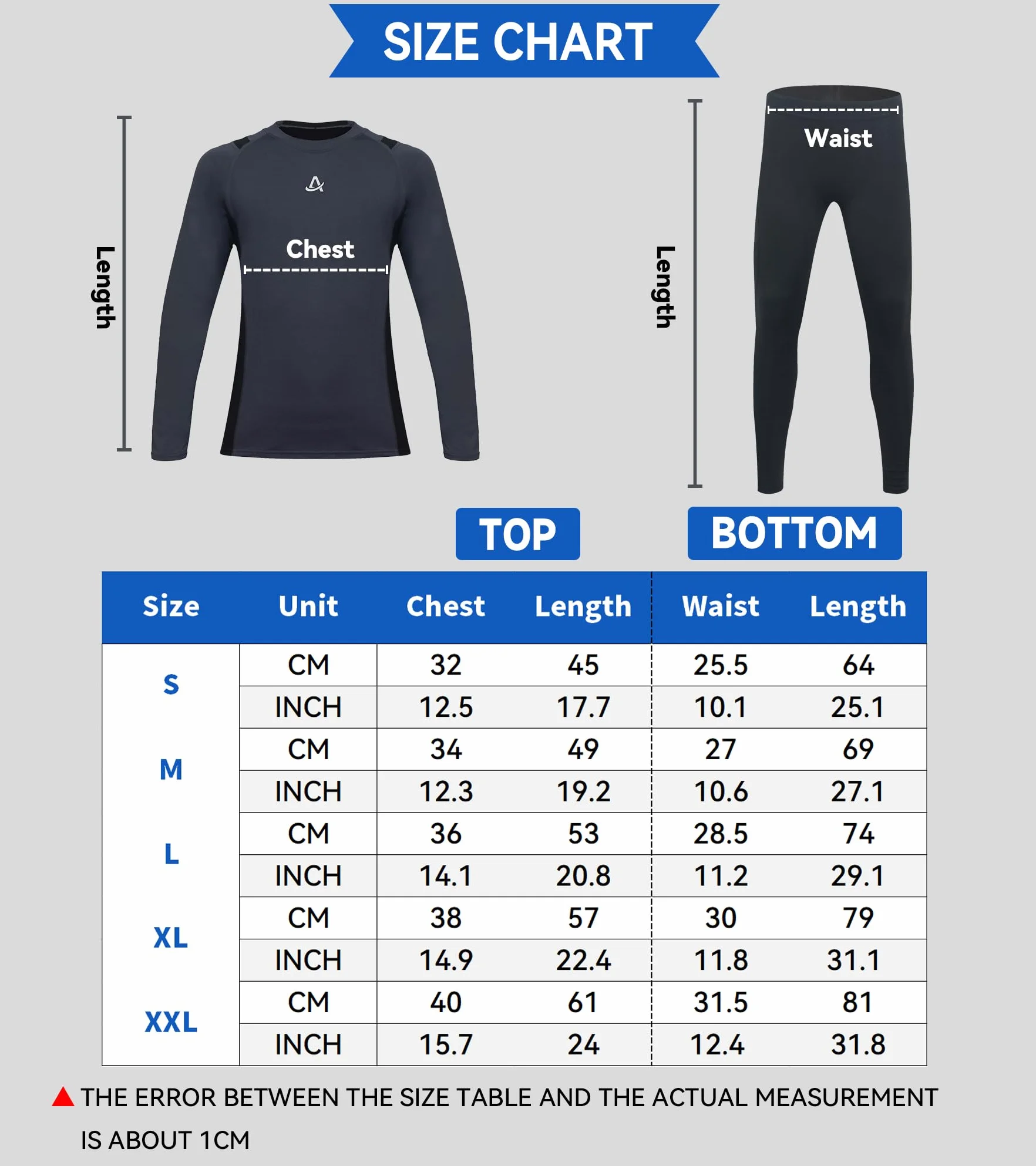 AMZSPORT Ropa Interior Térmica para Niño - Conjunto de Manga Larga, Capa Base para Invierno